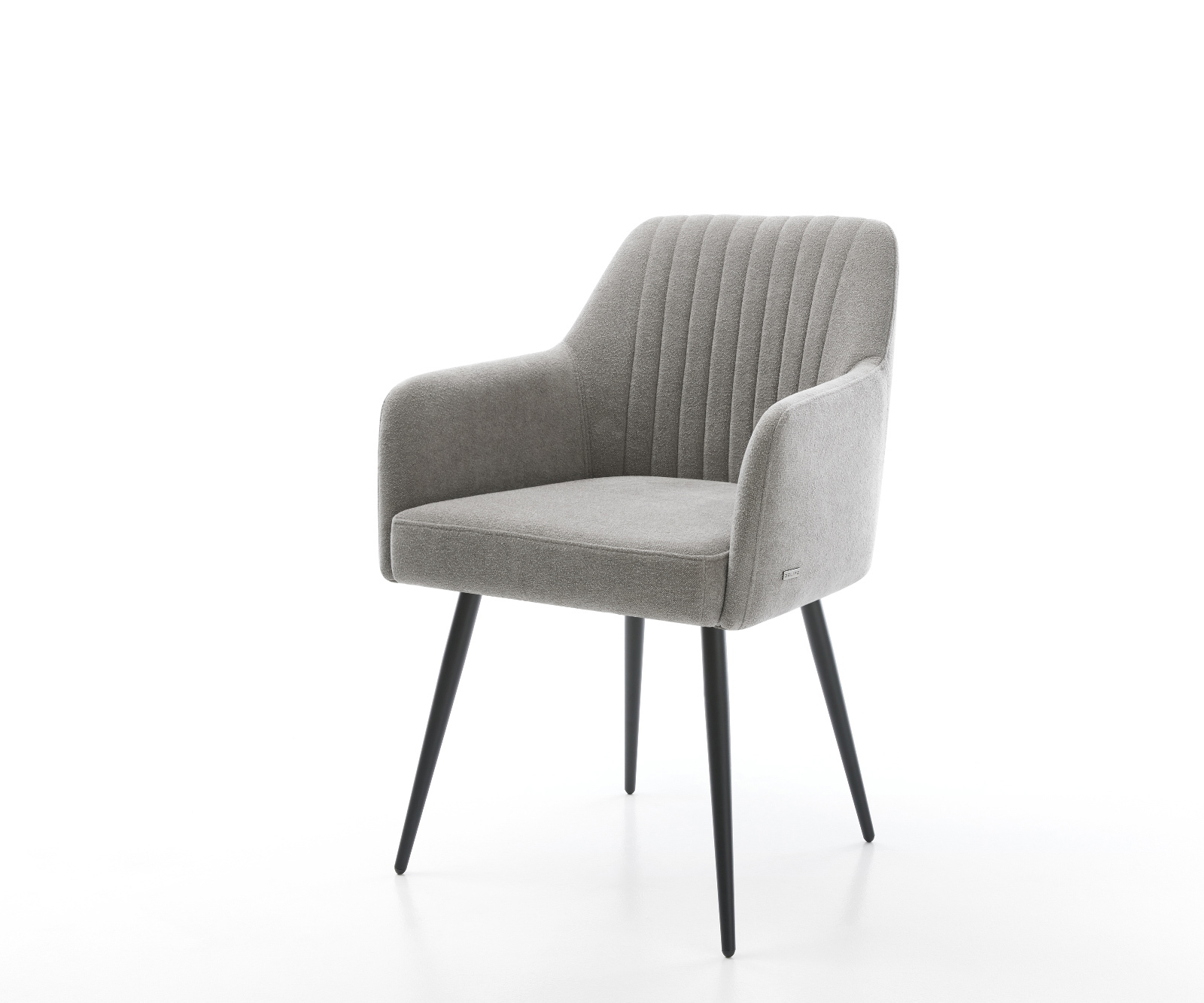 Jedálenská stolička Greg-Flex štruktúrovaná látka mäkký sivá 4-nohá zúžená čierna vrecková pružina