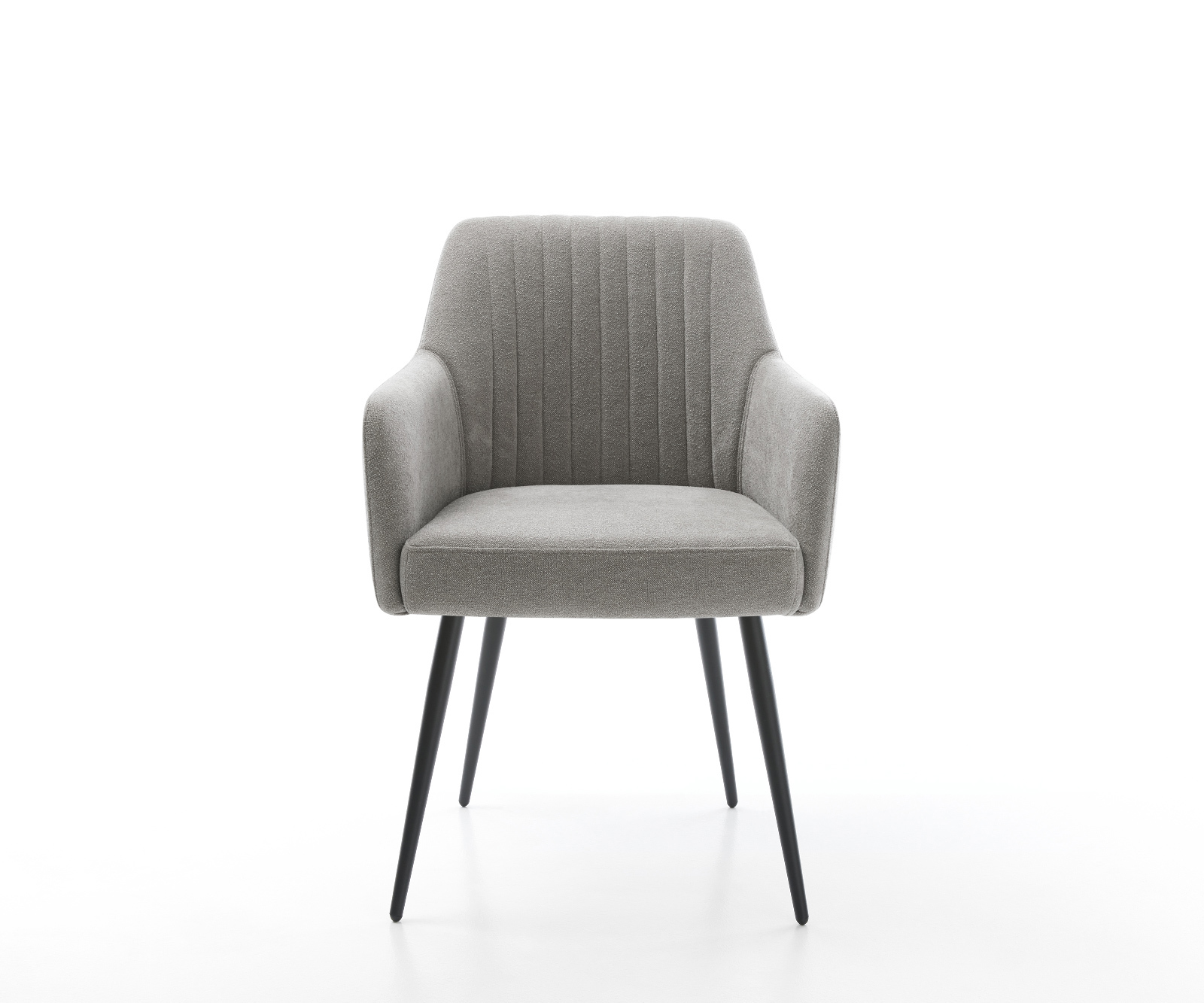 Jedálenská stolička Greg-Flex štruktúrovaná látka mäkký sivá 4-nohá zúžená čierna vrecková pružina - Image 2