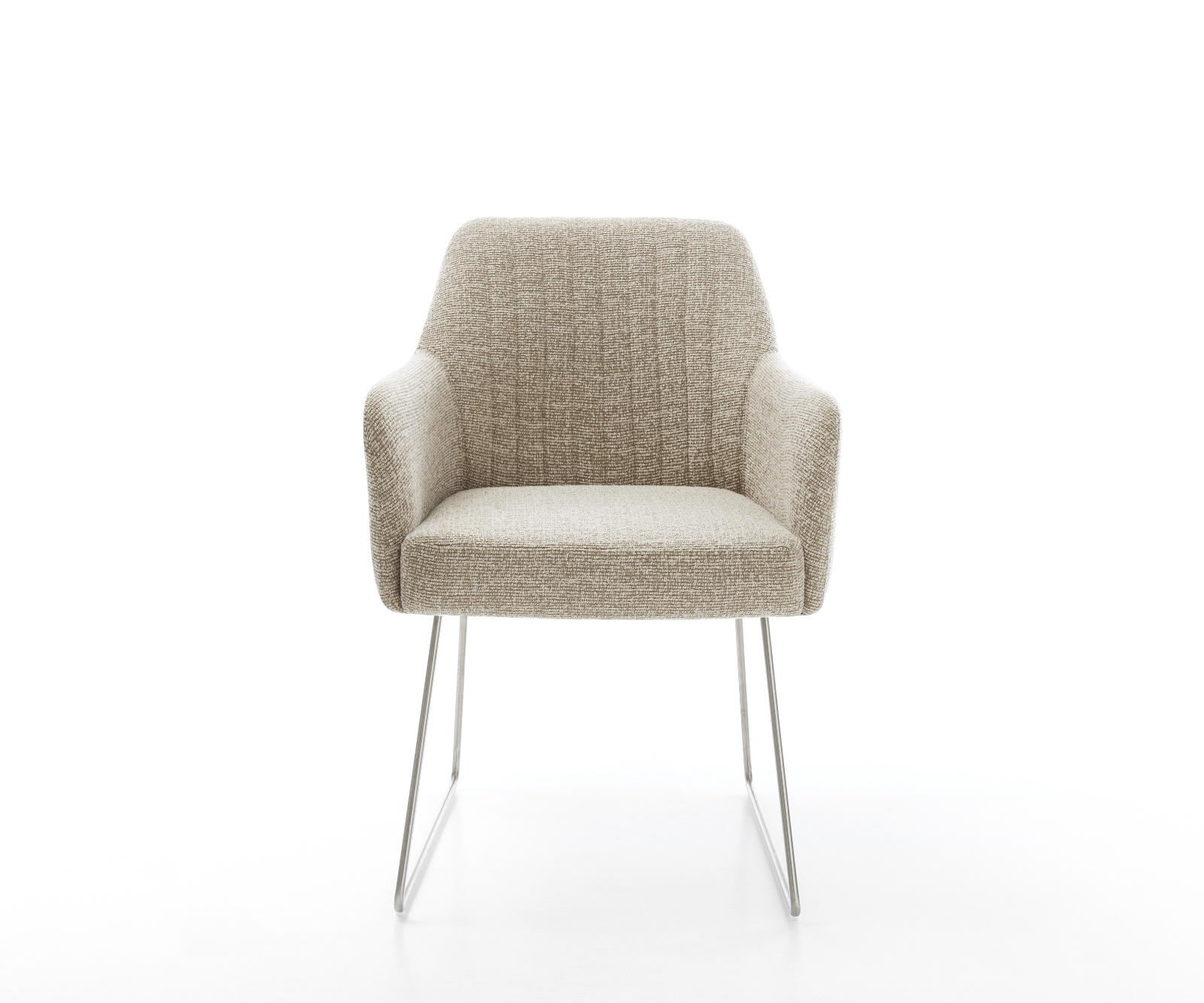 Jedálenská stolička Greg-Flex tkanina mäkký béžová tenká podstava nerezová oceľ vrecková pružina - Image 2