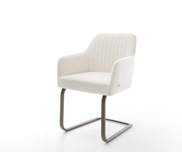 Jedálenská stolička Greg-Flex bouclé mäkký béžová jedálenská stolička plochý titánová farba vrecková pružina