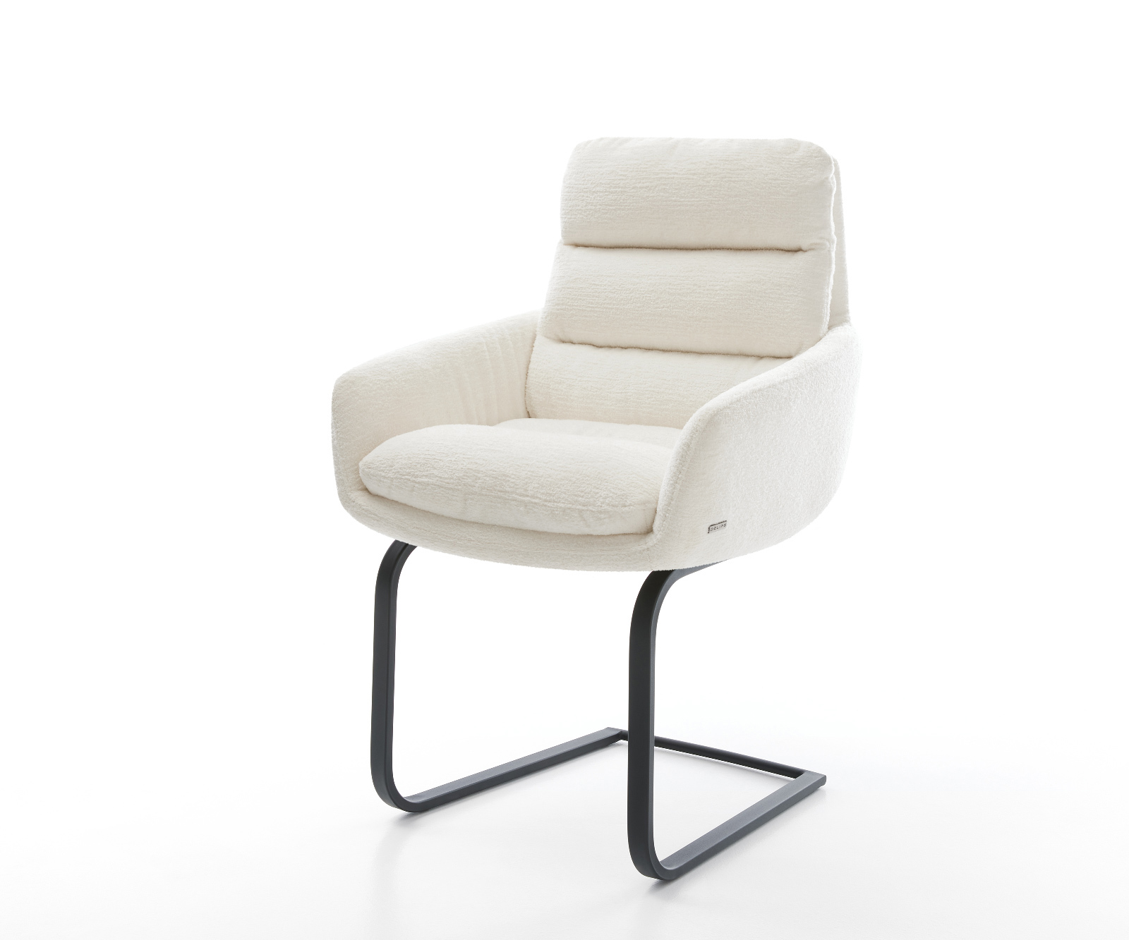 Konzolová jedálenská stolička Abelia-Flex s opierkami bouclé mäkký béžová konzolová jedálenská stolička plochá čierna