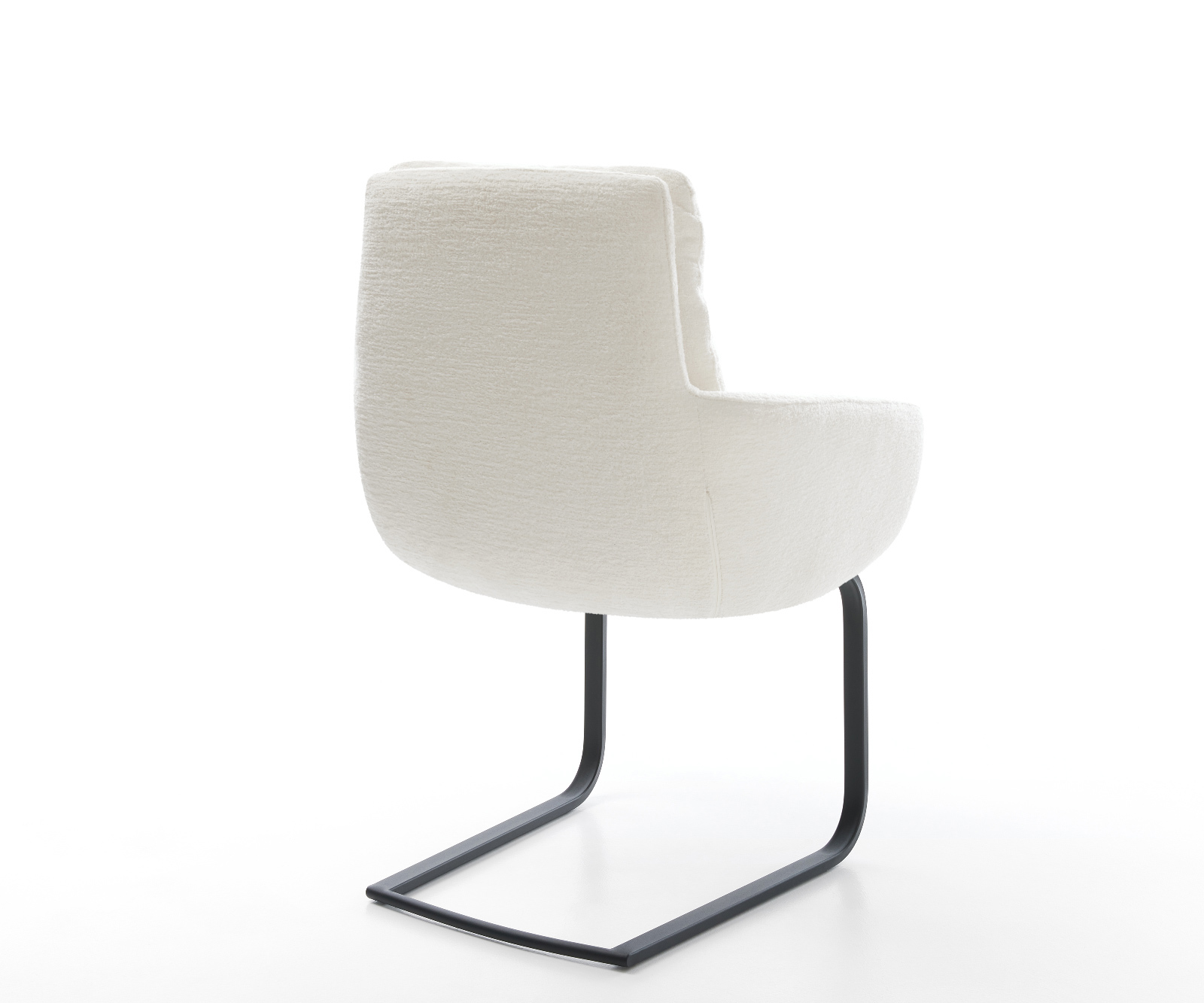 Konzolová jedálenská stolička Abelia-Flex s opierkami bouclé mäkký béžová konzolová jedálenská stolička plochá čierna - Image 5