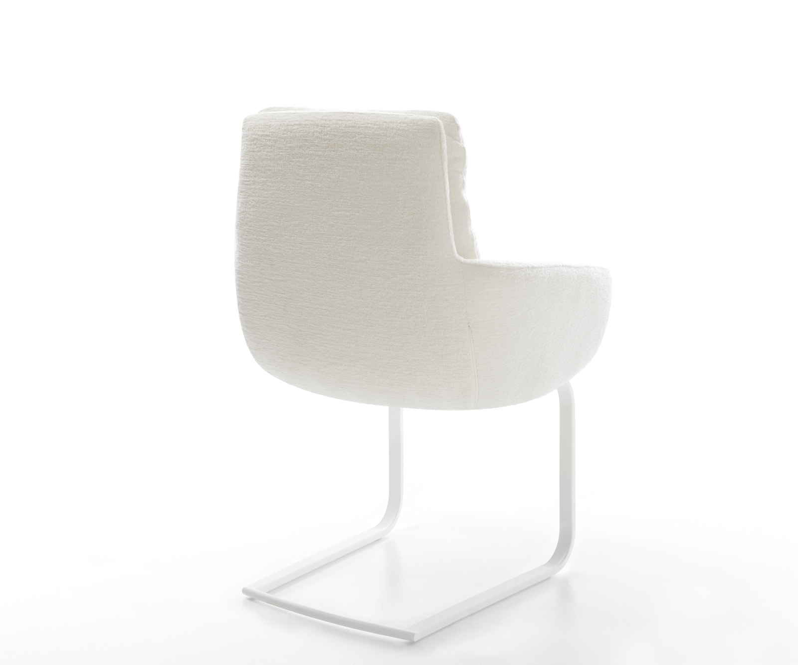 Konzolová jedálenská stolička Abelia-Flex s opierkami bouclé mäkký béžová konzolová jedálenská stolička plochá biela - Image 5