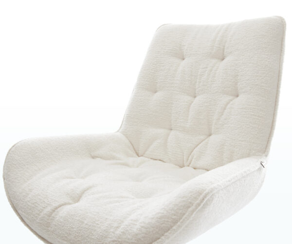 Jedálenská stolička Taimi-Flex bouclé mäkký béžová 4-nohá zúžená čierna - Image 4