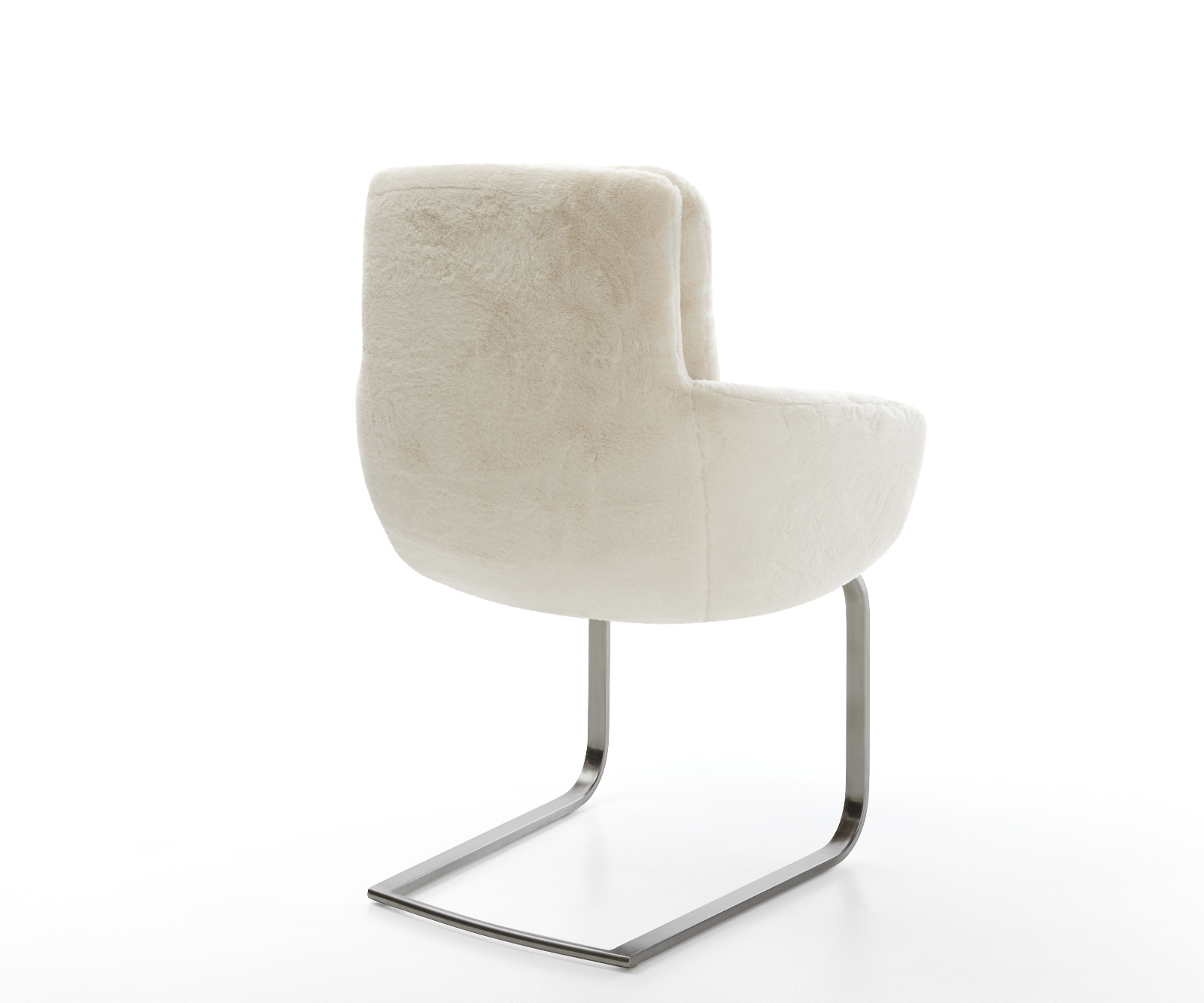 Konzolová jedálenská stolička Abelia-Flex s opierkami plyšový manšester krémovo biela konzolová jedálenská stolička plochý grafit - Image 5