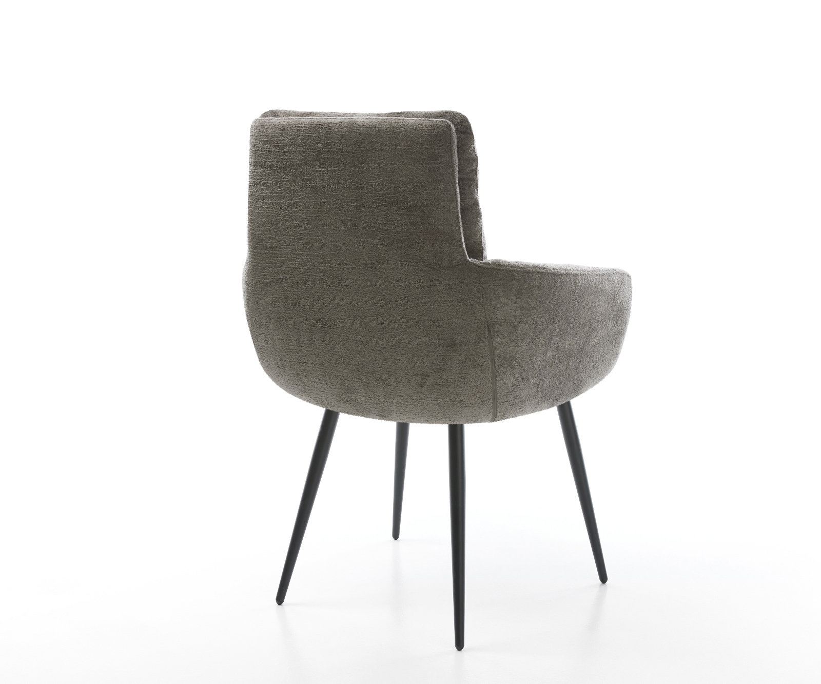 Jedálenská stolička Abelia-Flex s opierkami bouclé mäkký tmavobéžová 4-nohá zúžená čierna - Image 5