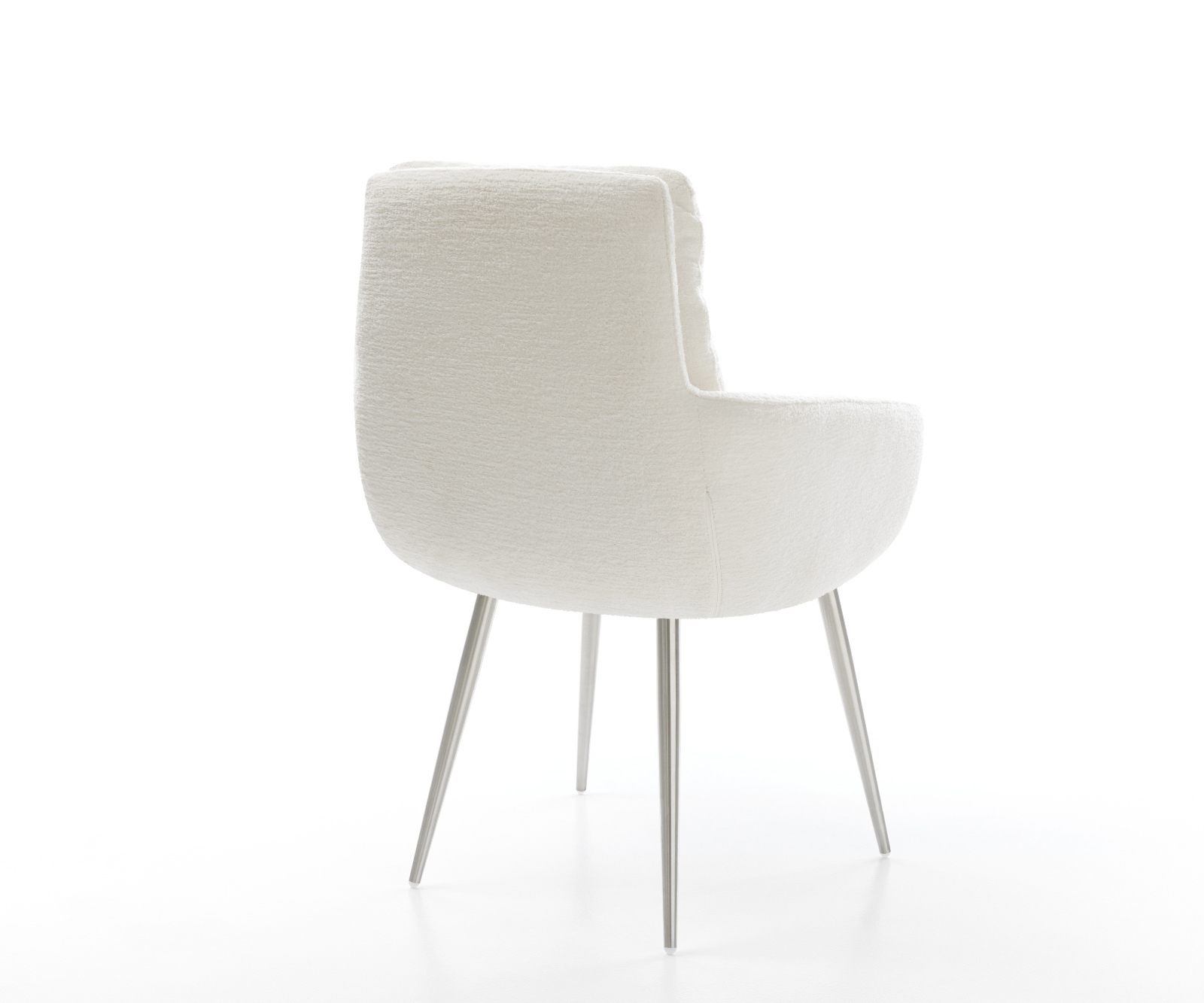 Jedálenská stolička Abelia-Flex s opierkami bouclé mäkký béžová 4-nohá zúžená nerezová oceľ - Image 5