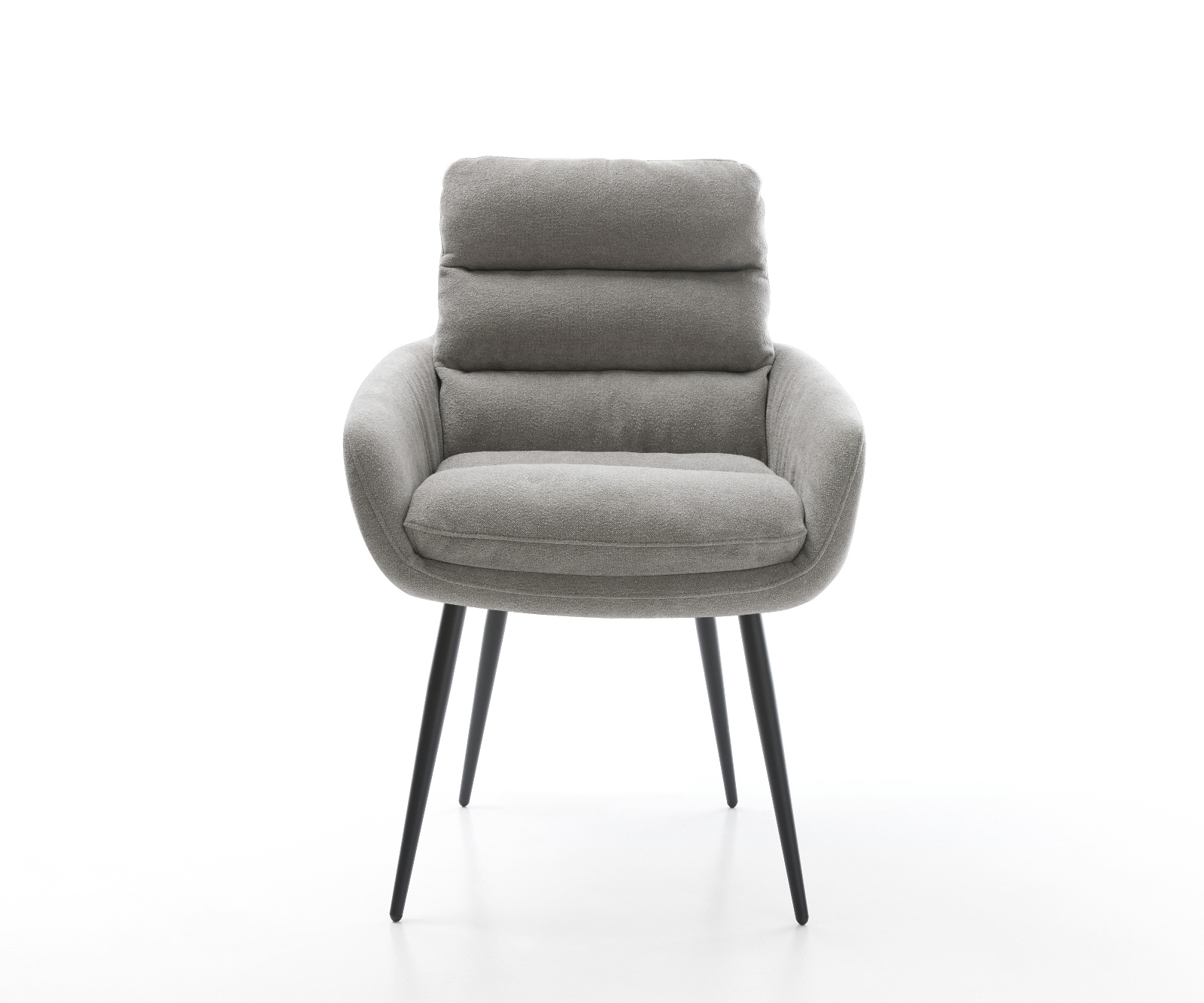 Jedálenská stolička Abelia-Flex s opierkami texturovaná látka mäkký sivá 4-nohá zúžená čierna - Image 2
