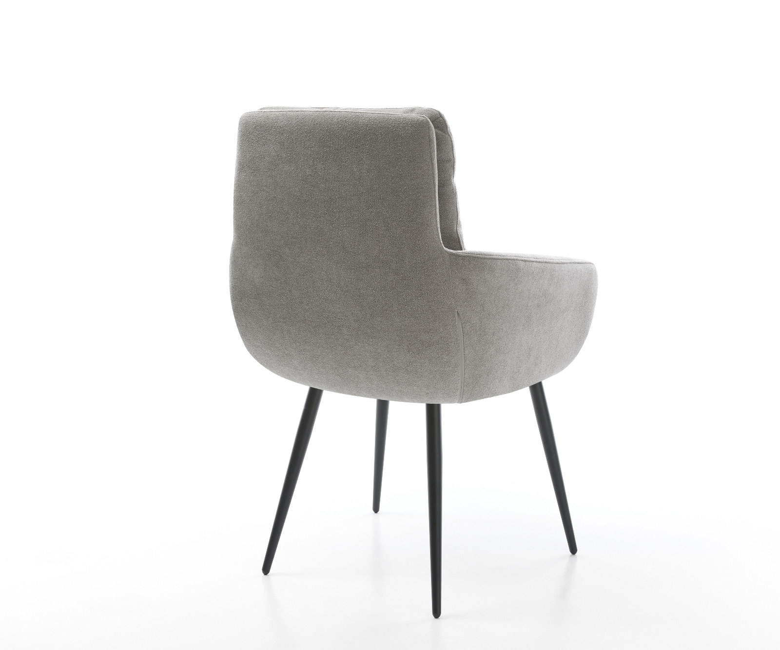 Jedálenská stolička Abelia-Flex s opierkami texturovaná látka mäkký sivá 4-nohá zúžená čierna - Image 5