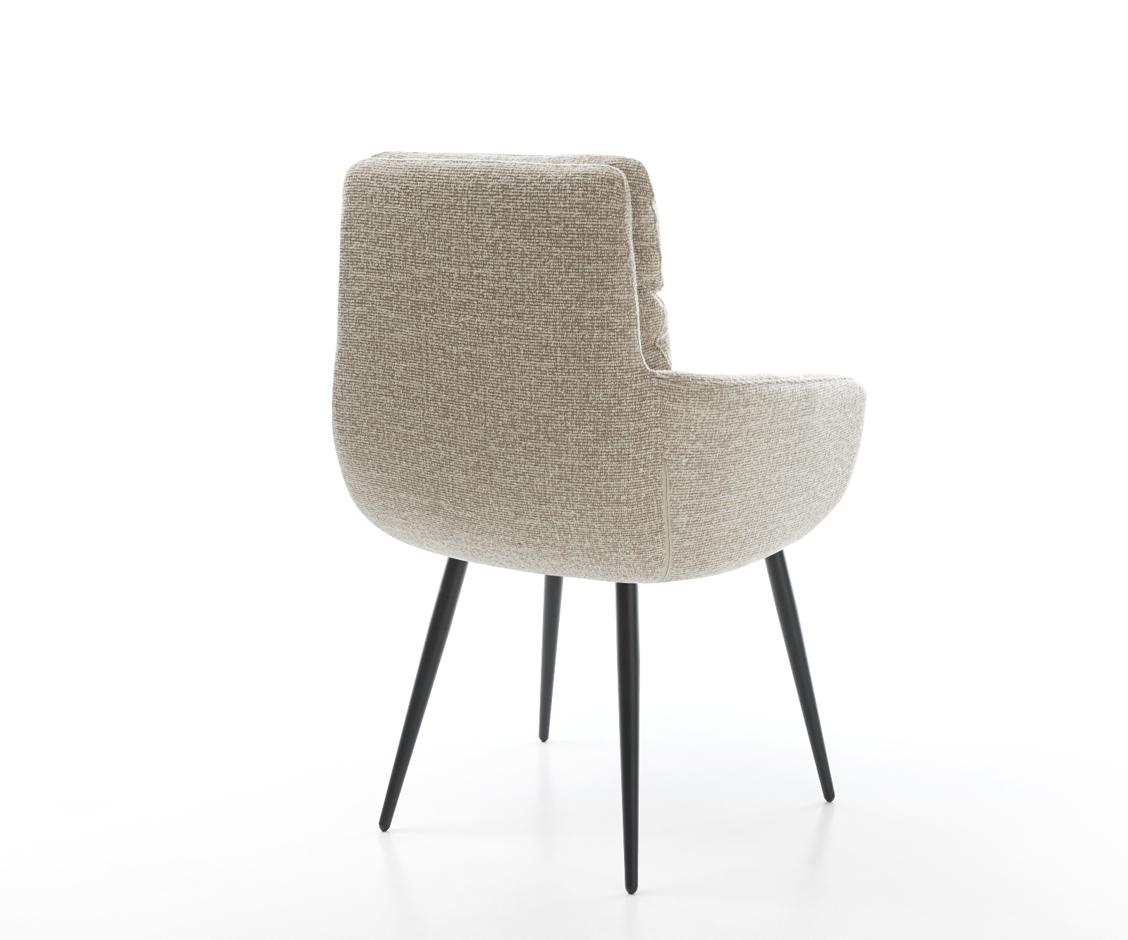 Jedálenská stolička Abelia-Flex s opierkami tkanina mäkká béžová 4-nohá zúžená čierna - Image 5