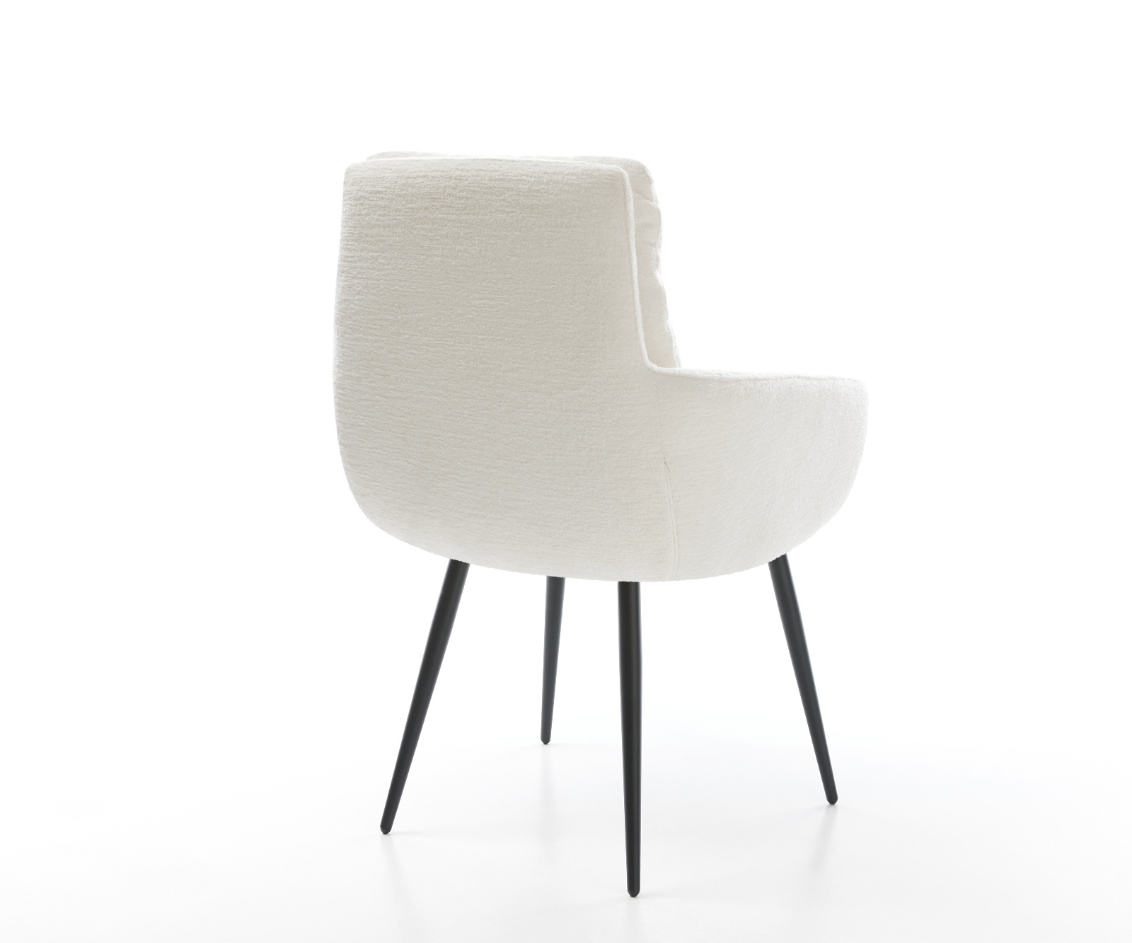 Jedálenská stolička Abelia-Flex s opierkami bouclé mäkký béžová 4-nohá zúžená čierna - Image 5