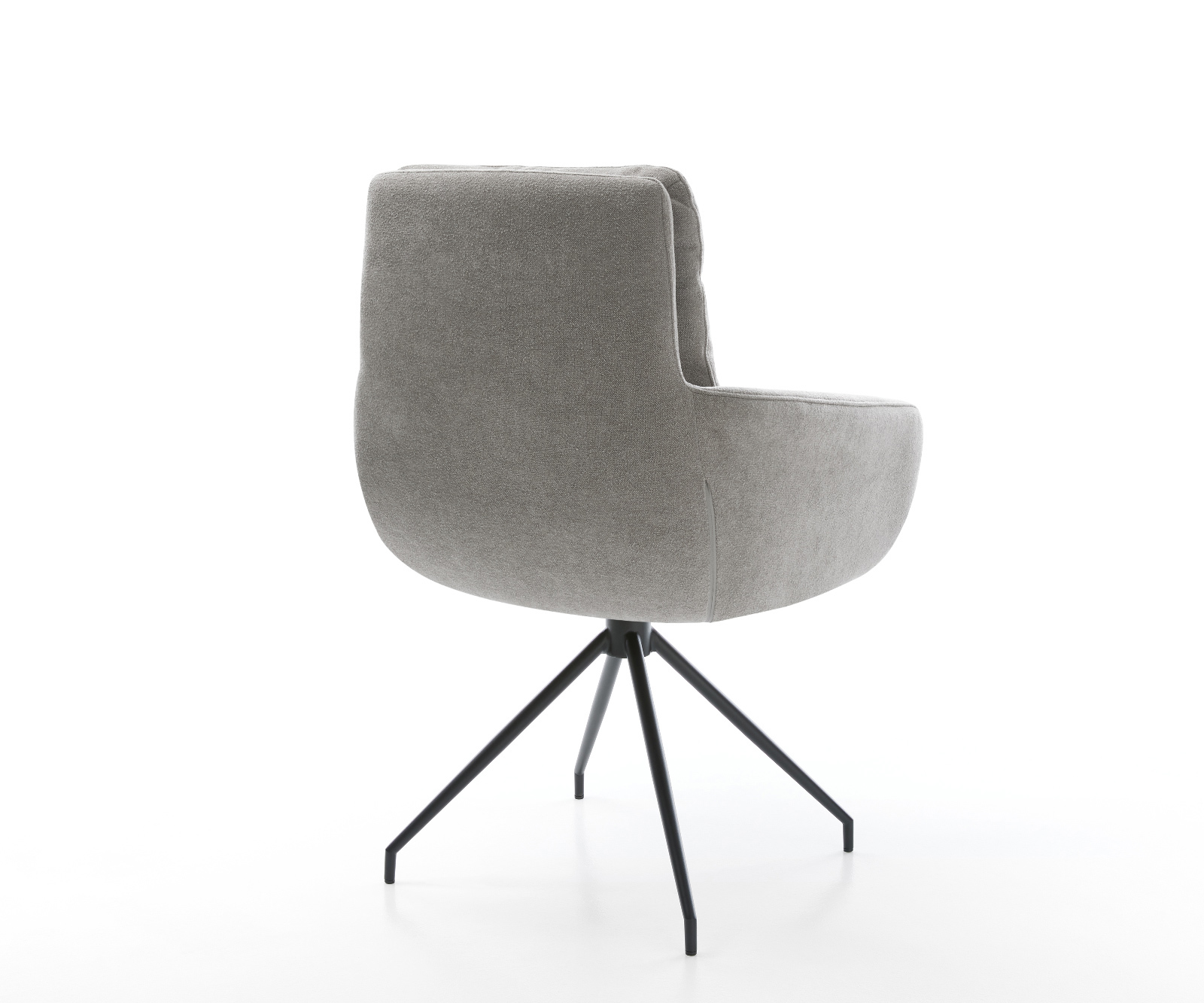 Jedálenská stolička Abelia-Flex s opierkami texturovaná látka mäkký sivá krížová podstava zúžená čierna - Image 5