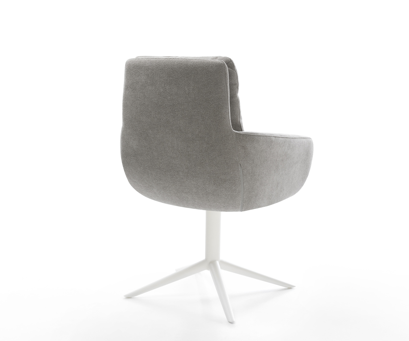 Jedálenská stolička Abelia-Flex s opierkami texturovaná látka mäkký sivá krížová podstava biela 360° otočný hojdacia funkcia - Image 5