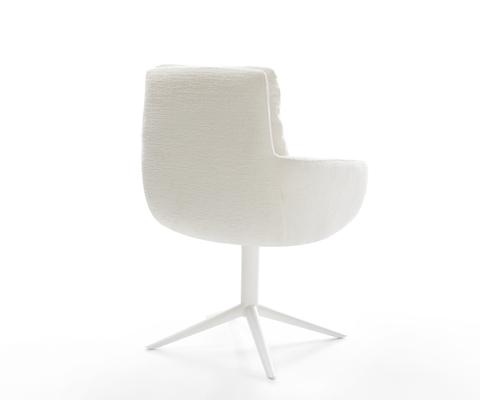 Jedálenská stolička Abelia-Flex s opierkami bouclé mäkký béžová krížová podstava biela 360° otočný hojdacia funkcia - Image 5