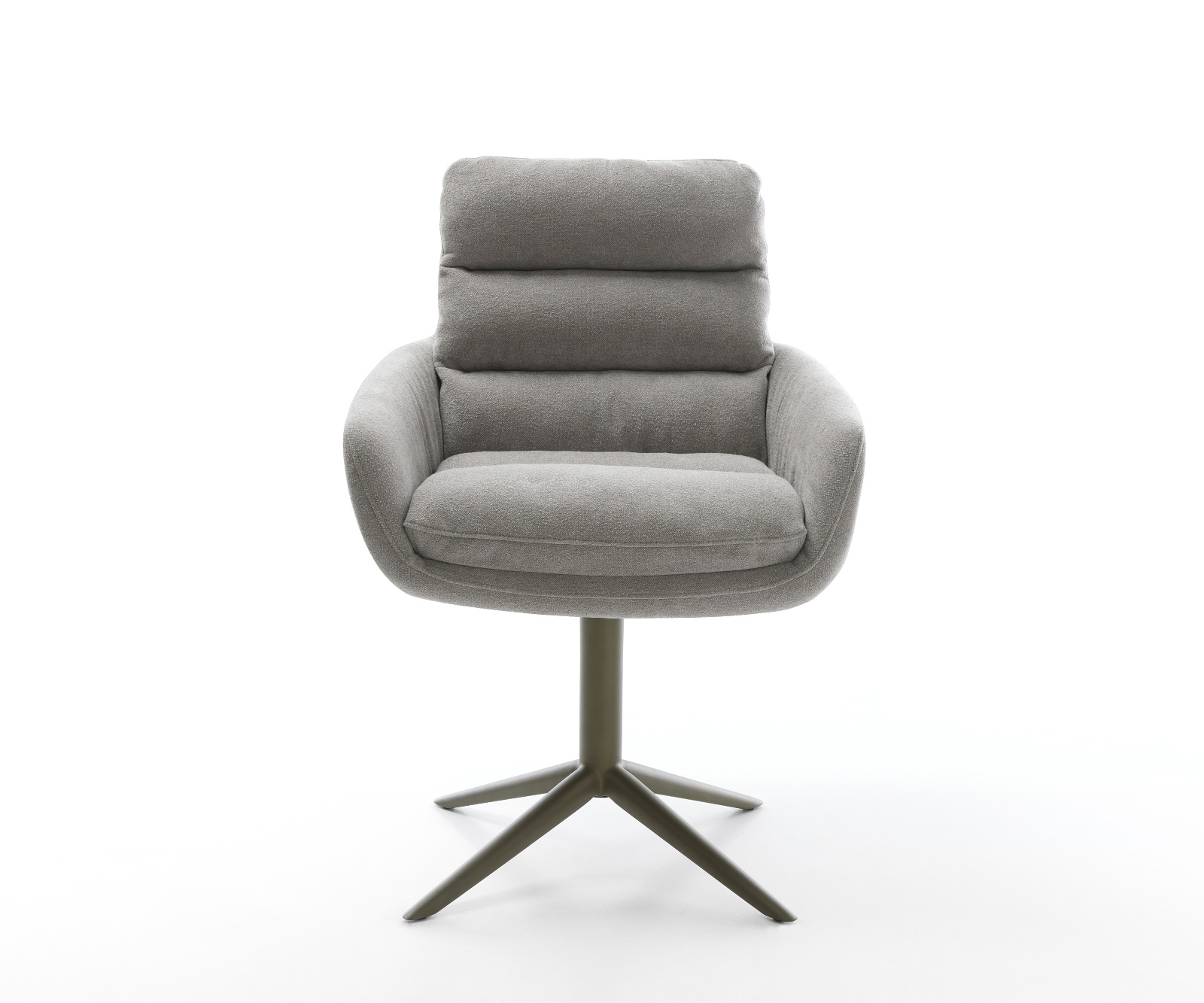 Jedálenská stolička Abelia-Flex s opierkami texturovaná látka mäkká sivá krížová podstava titánová farba 360° otočný hojdacia funkcia - Image 2