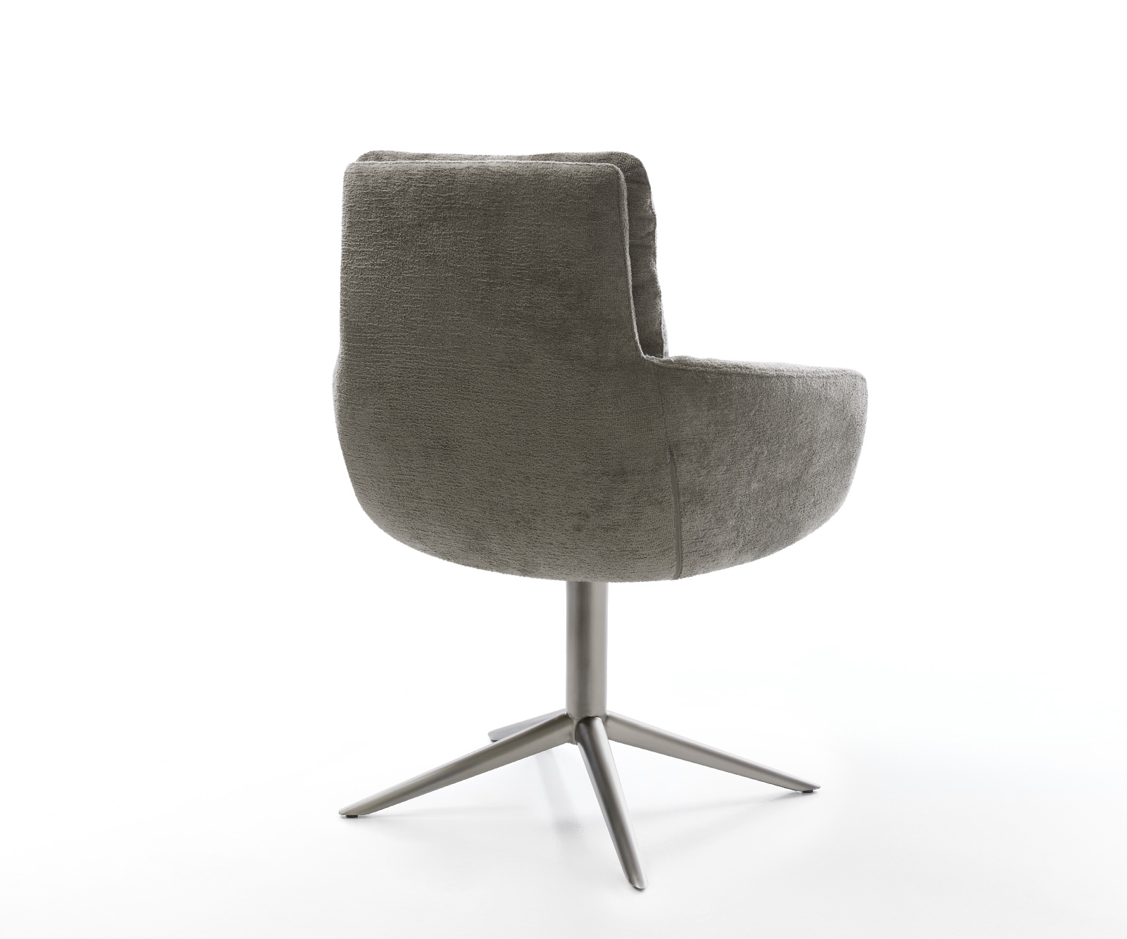 Jedálenská stolička Abelia-Flex s opierkami bouclé mäkký tmavobéžová krížová podstava grafitová 360° otočná hojdacia funkcia - Image 5