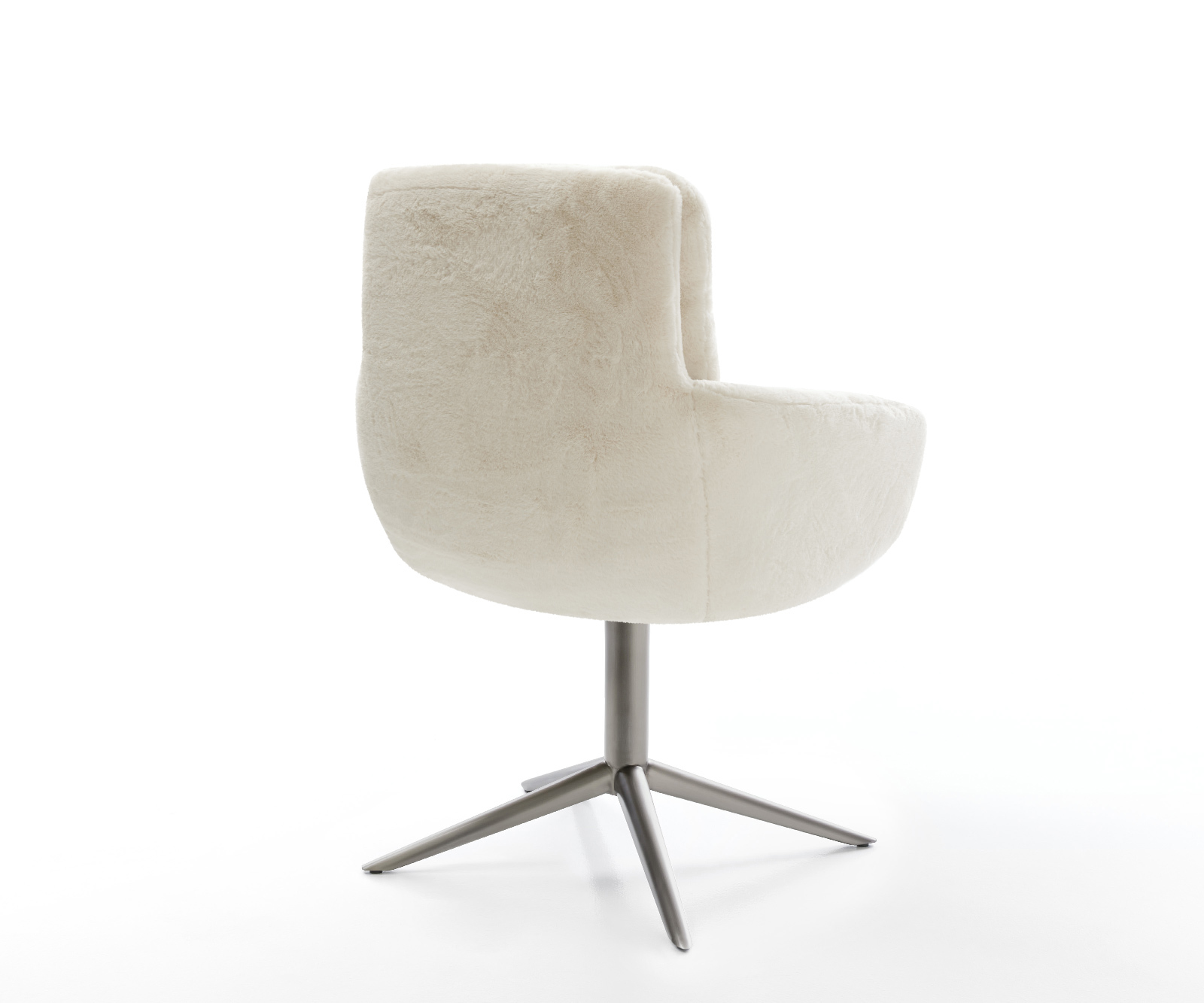 Jedálenská stolička Abelia-Flex s opierkami plyšový manšester krémovo biela krížová podstava grafitová 360° otočný hojdacia funkcia - Image 5