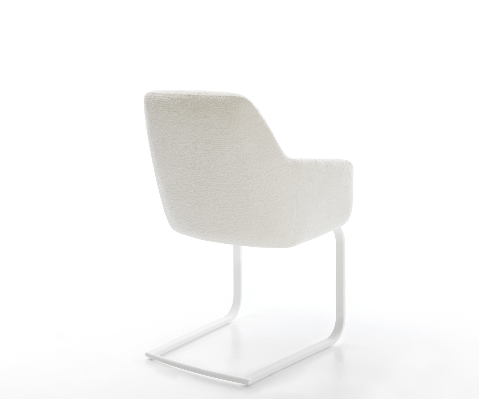 Konzolová jedálenská stolička Pejo-Flex bouclé mäkký béžová konzolová jedálenská stolička plochá biela vrecková pružina - Image 5