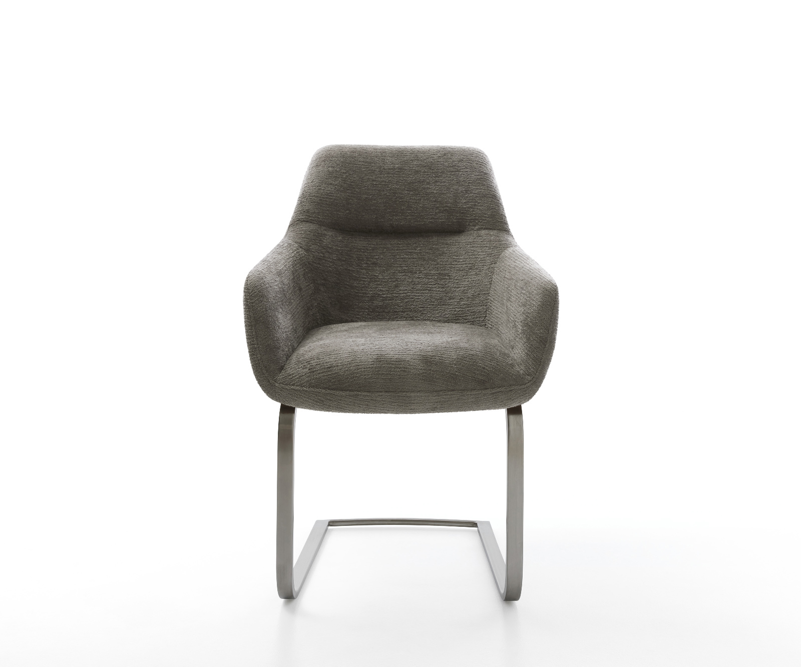 Konzolová jedálenská stolička Pejo-Flex bouclé mäkký tmavobéžová konzolová jedálenská stolička plochý grafit vrecková pružina - Image 2