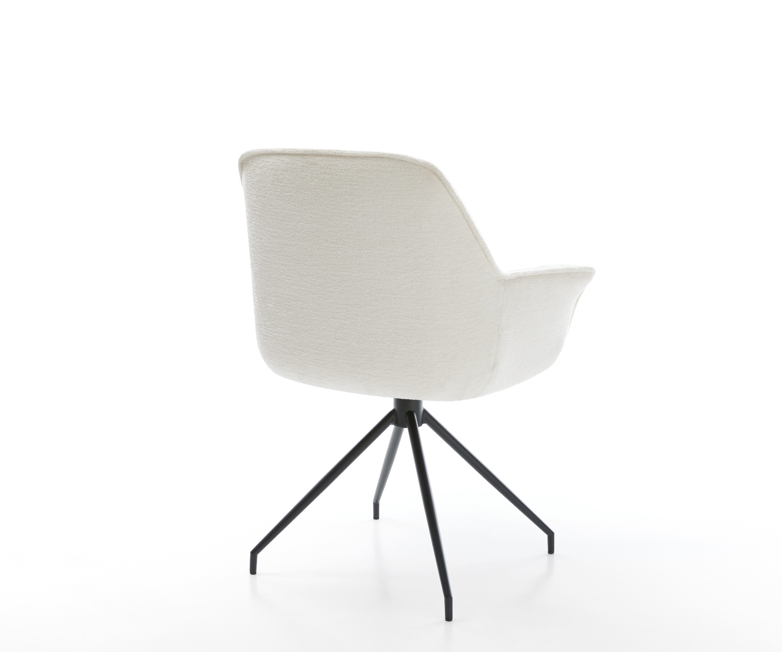 Jedálenská stolička Keila-Flex s opierkami bouclé mäkký béžová krížová podstava zúžená čierna - Image 5