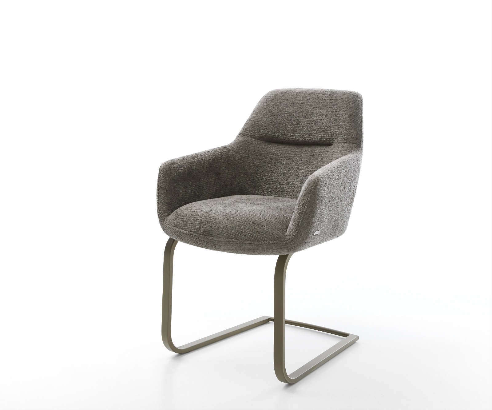 Konzolová podstava Pejo-Flex bouclé mäkký tmavobéžová konzolová podstava plochý titánová farba vrecková pružina