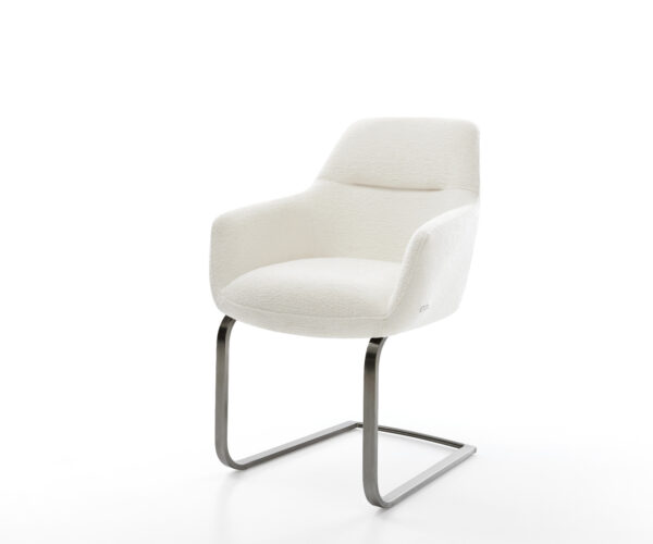 Konzolová jedálenská stolička Pejo-Flex bouclé mäkký béžová konzolová jedálenská stolička plochá grafitová vrecková pružina