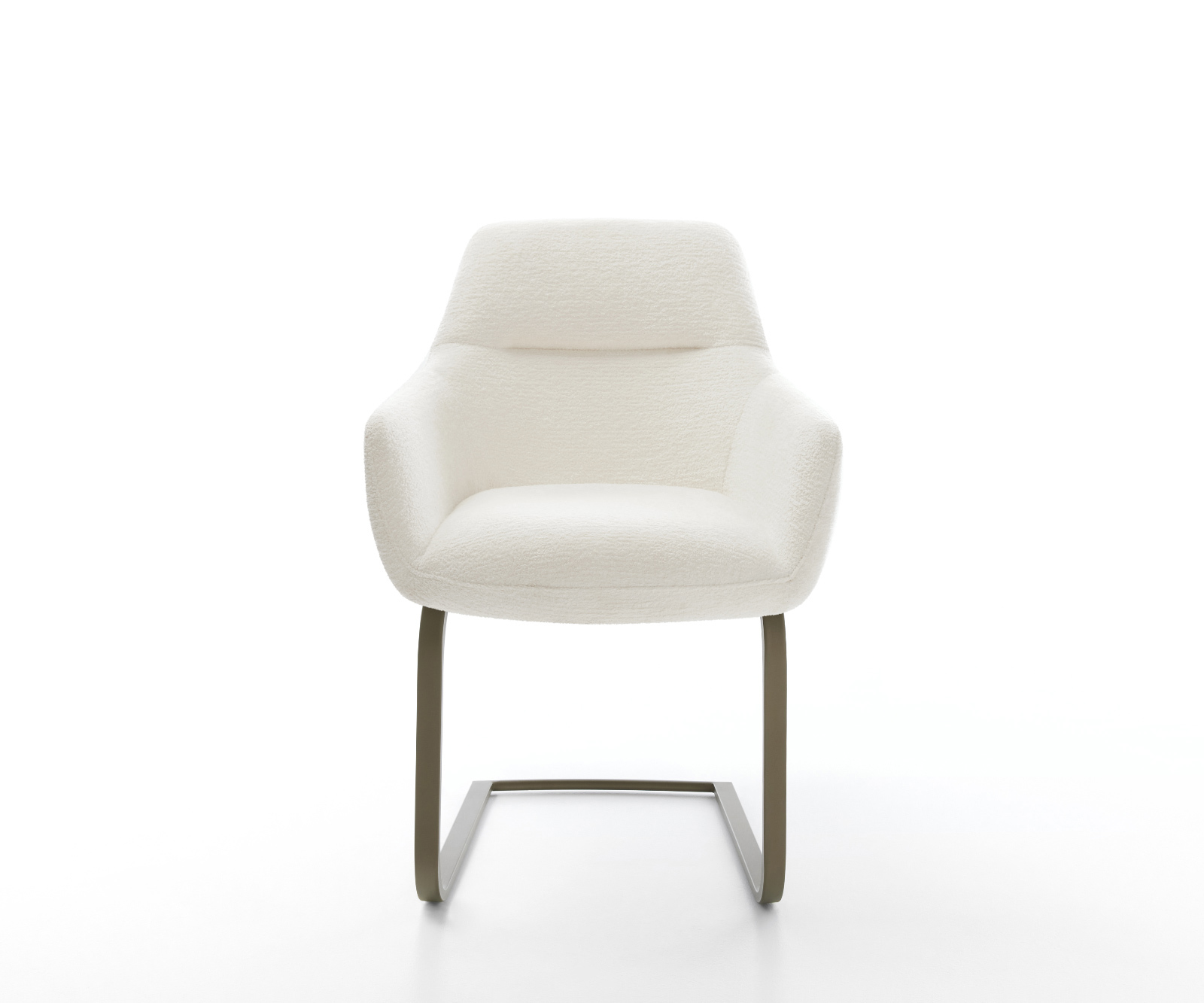 Konzolová jedálenská stolička Pejo-Flex bouclé mäkký béžová konzolová jedálenská stolička plochý titánová farba vrecková pružina - Image 2