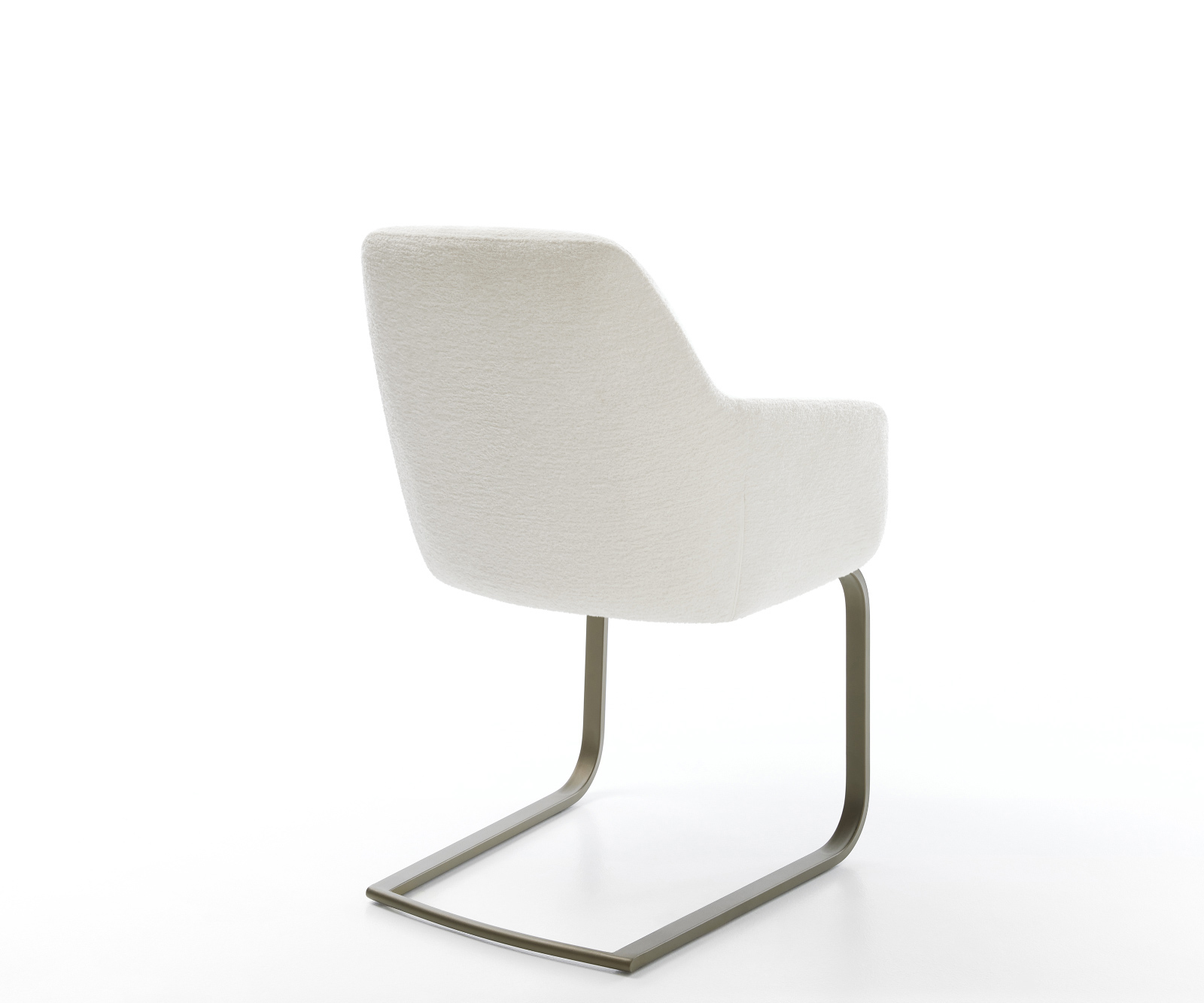 Konzolová jedálenská stolička Pejo-Flex bouclé mäkký béžová konzolová jedálenská stolička plochý titánová farba vrecková pružina - Image 5