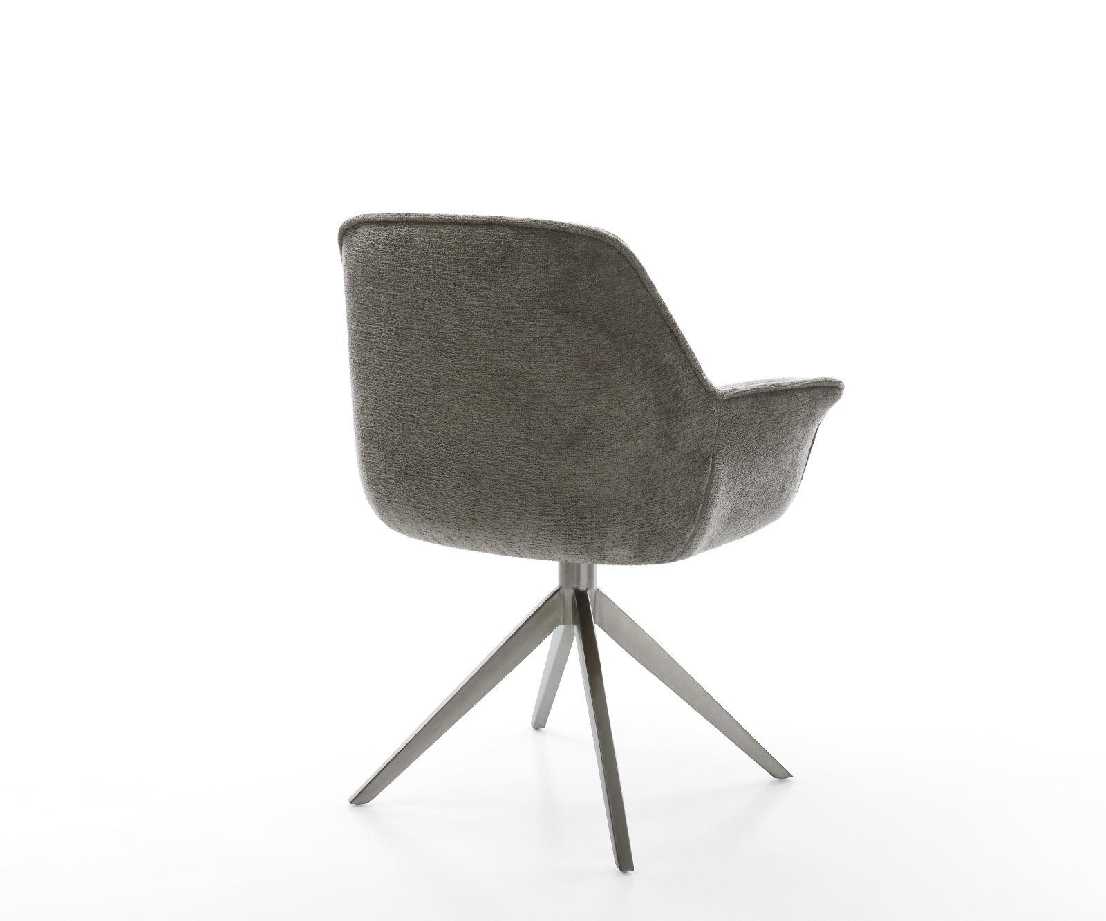 Jedálenská stolička Keila-Flex s opierkami bouclé mäkký tmavobéžová krížová podstava široká grafitová 360° otočná hojdacia funkcia - Image 5