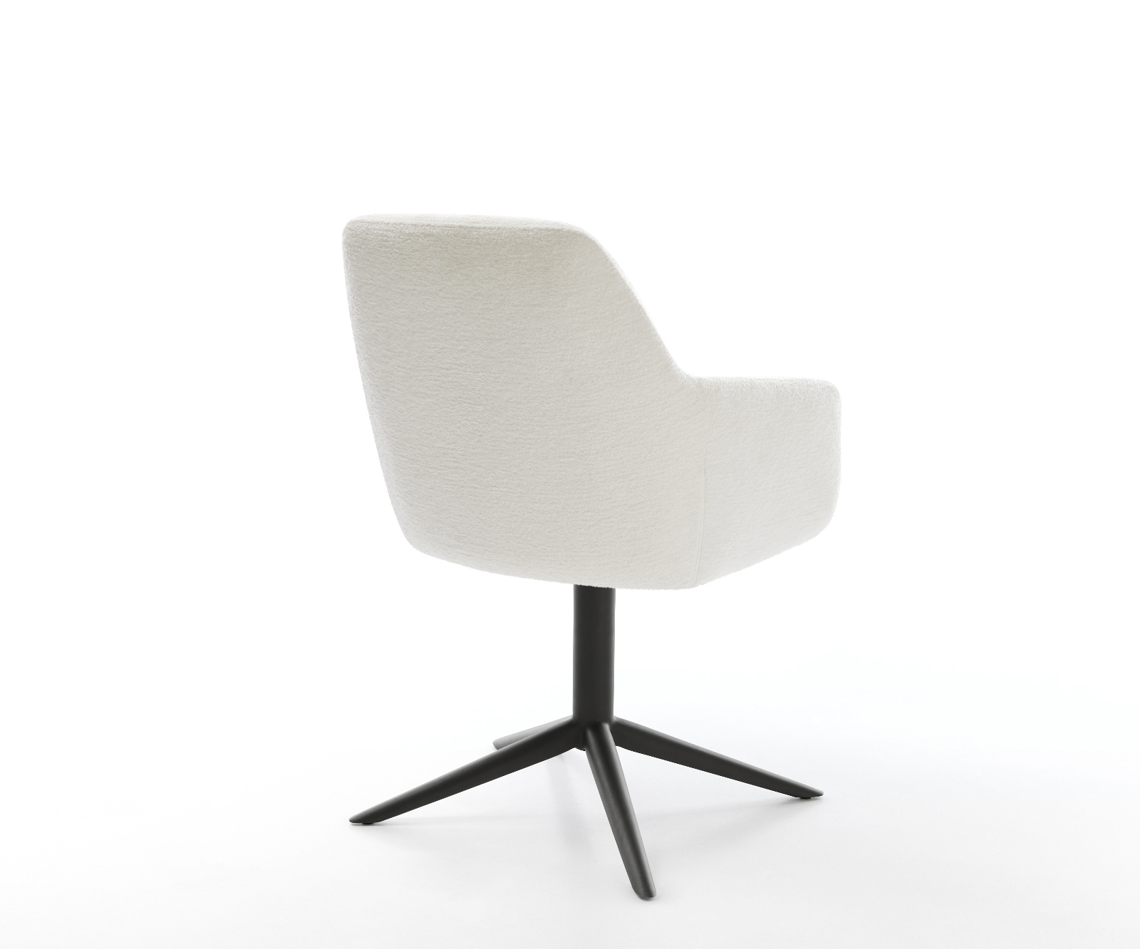 Jedálenská stolička Pejo-Flex bouclé mäkký béžová čierna krížová podstava 360° otočný hojdacia funkcia vrecková pružina - Image 5