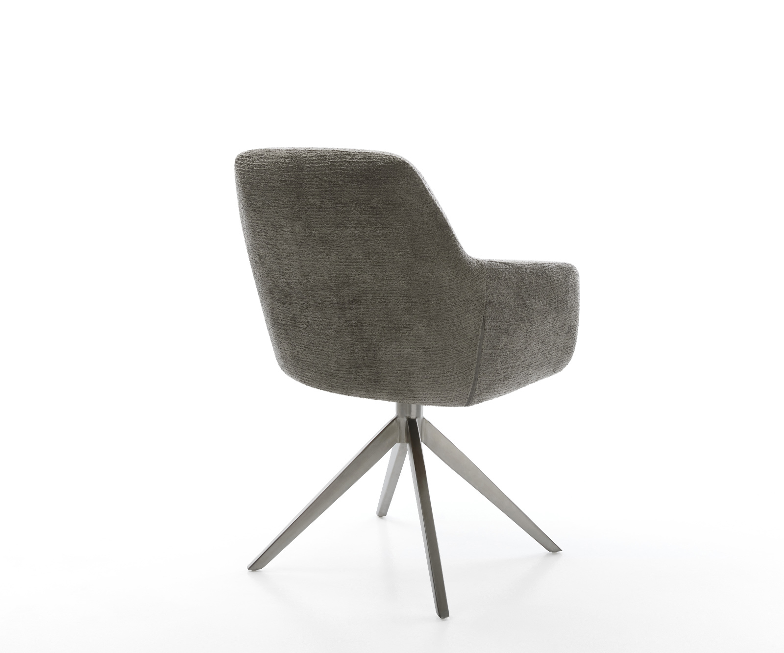 Jedálenská stolička Pejo-Flex bouclé mäkký tmavobéžová krížová podstava široká grafitová 360° otočná hojdacia funkcia vrecková pružina - Image 5