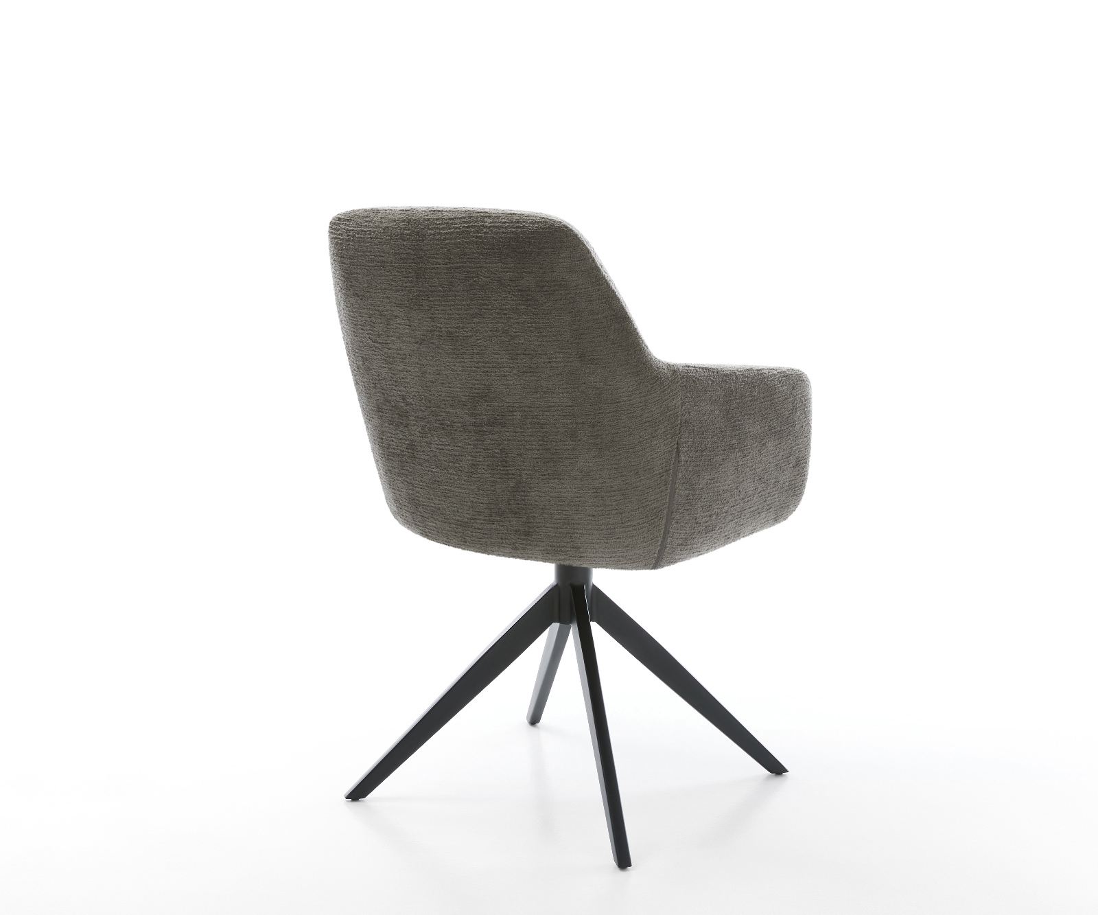 Jedálenská stolička Pejo-Flex bouclé mäkký tmavobéžová krížová podstava široká čierna 360° otočná hojdacia funkcia vrecková pružina - Image 5