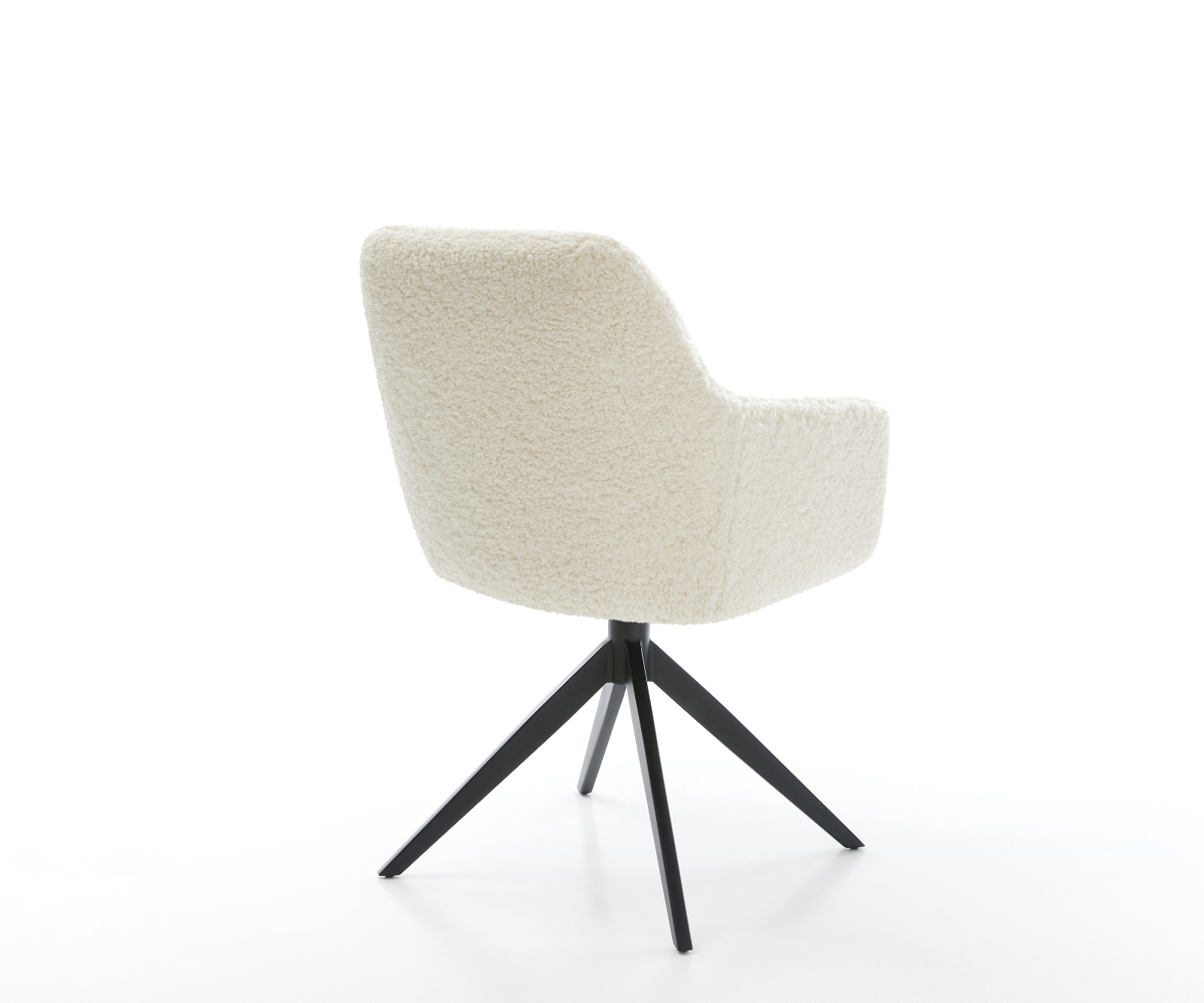 Jedálenská stolička Pejo-Flex teddy látka béžová krížová podstava široká čierna 360° otočný hojdacia funkcia vrecková pružina - Image 5