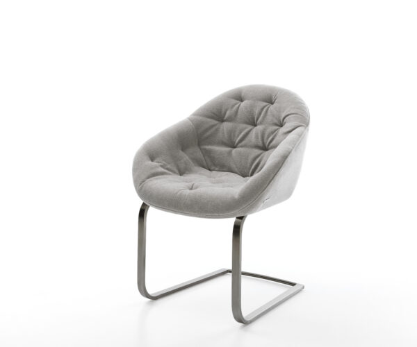 Konzolová jedálenská stolička Gaio-Flex texturovaná látka mäkký sivá konzolová jedálenská stolička plochý grafit