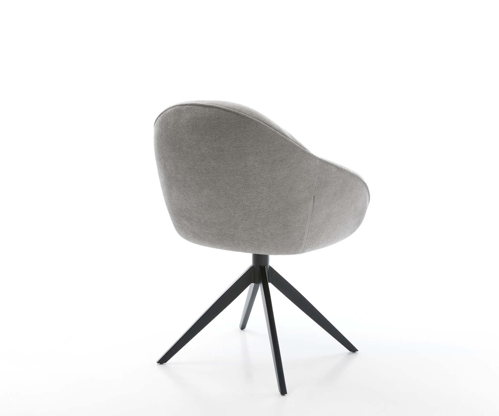 Jedálenská stolička Gaio-Flex texturovaná látka mäkký sivá krížová podstava široká čierna 360° otočná hojdacia funkcia - Image 5