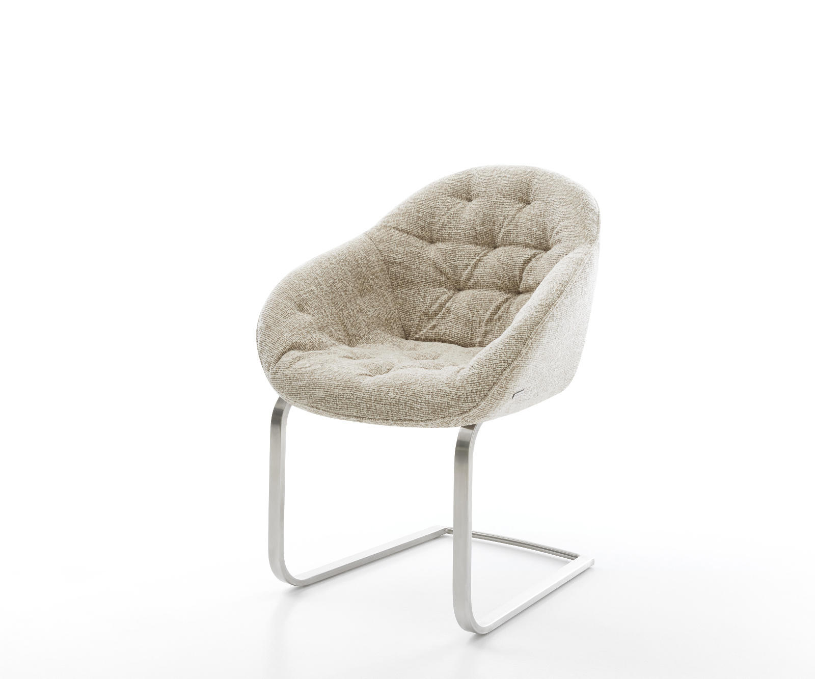 Konzolová jedálenská stolička Gaio-Flex tkanina mäkká béžová konzolová jedálenská stolička plochý nerezová oceľ