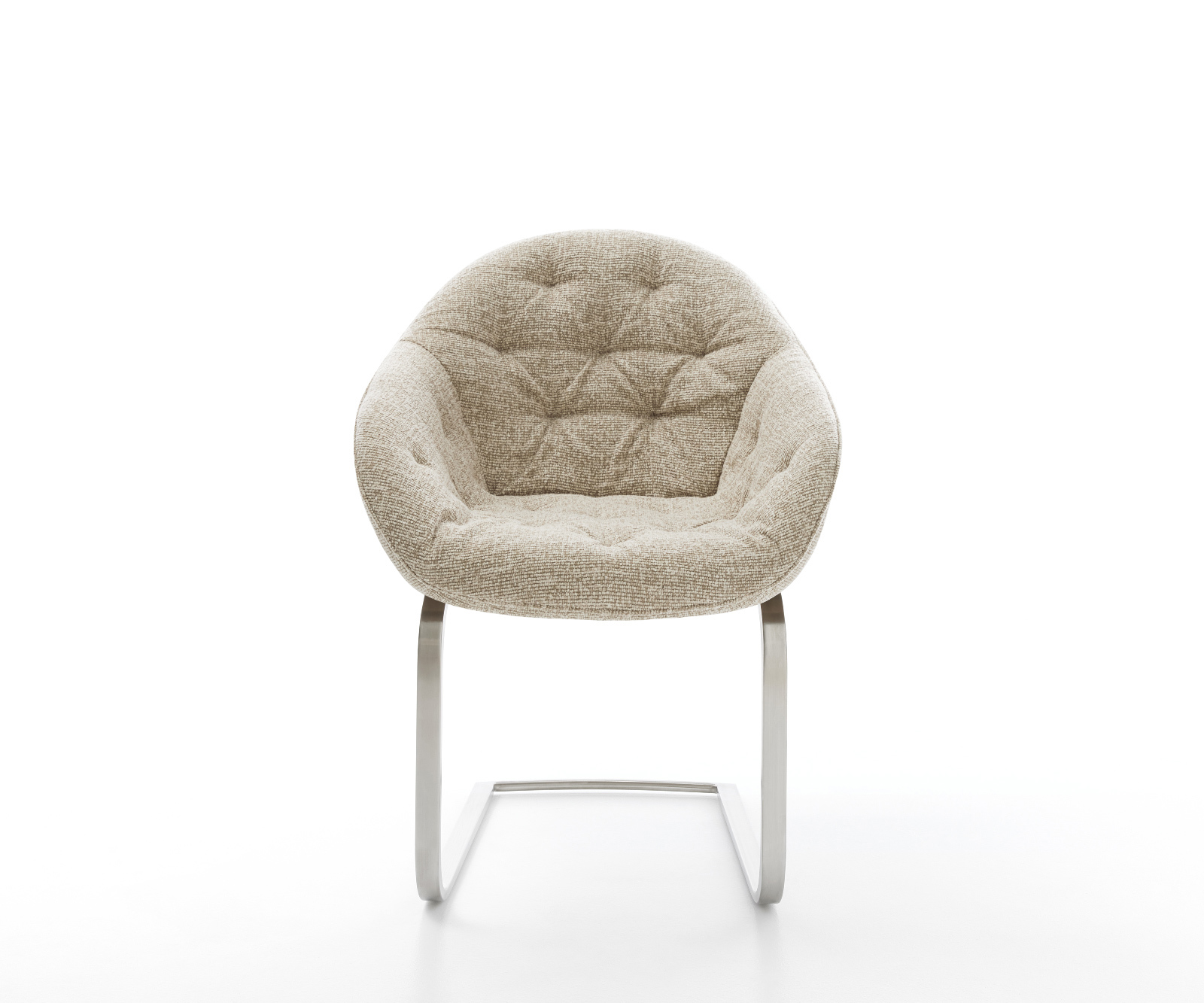 Konzolová jedálenská stolička Gaio-Flex tkanina mäkká béžová konzolová jedálenská stolička plochý nerezová oceľ - Image 2