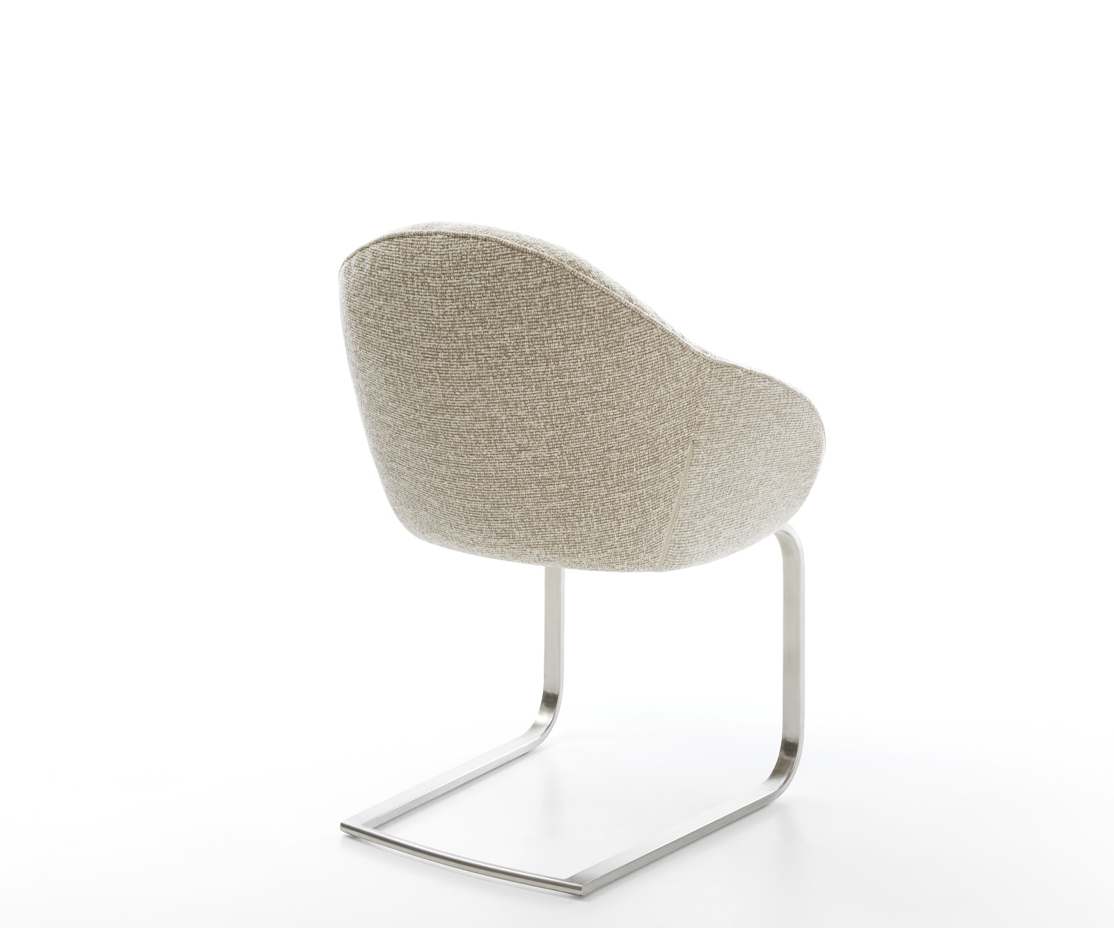 Konzolová jedálenská stolička Gaio-Flex tkanina mäkká béžová konzolová jedálenská stolička plochý nerezová oceľ - Image 5