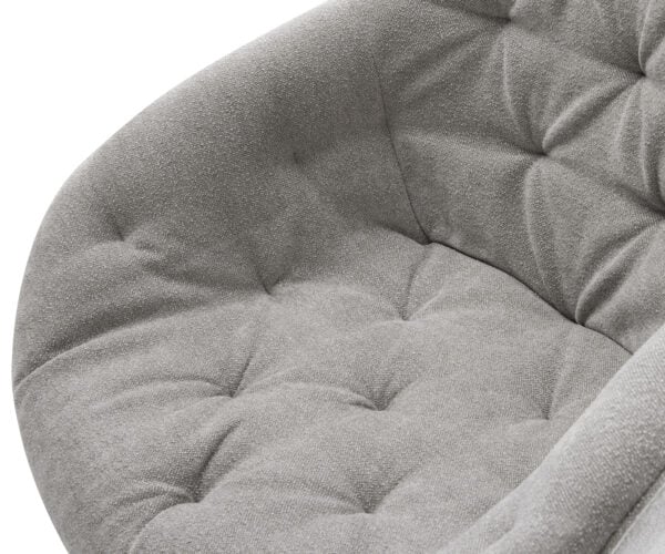 Jedálenská stolička Gaio-Flex štruktúrovaná látka mäkký sivá 4-nohá zúžená nerezová oceľ - Image 4
