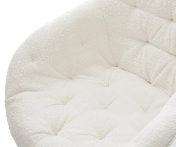 Jedálenská stolička Gaio-Flex bouclé mäkký béžová 4-nohá zúžená čierna - Image 4