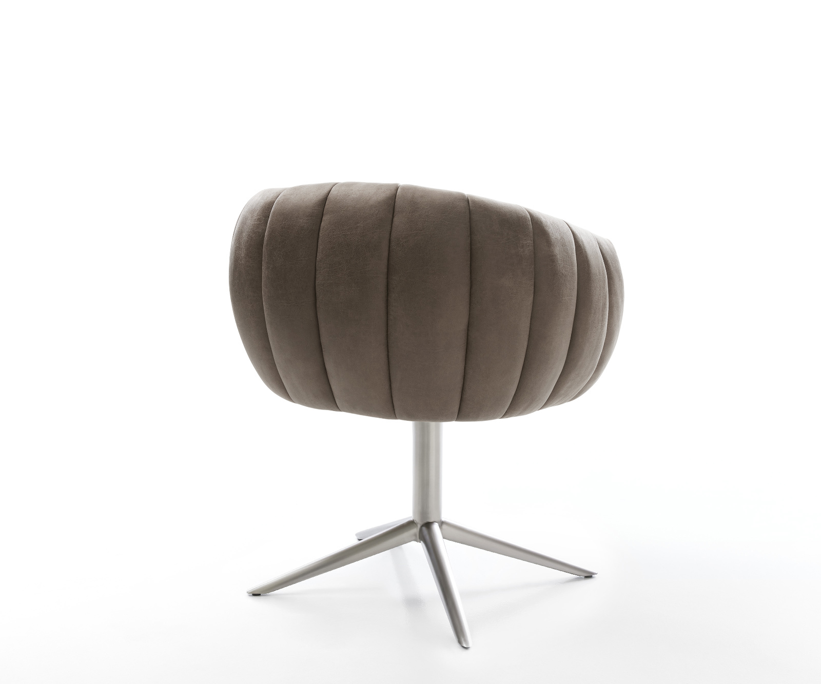 Jedálenská stolička Jada-Flex mikrovlákno taupe vintage krížová podstava nerezová oceľ 360° otočný hojdacia funkcia vrecková pružina - Image 5