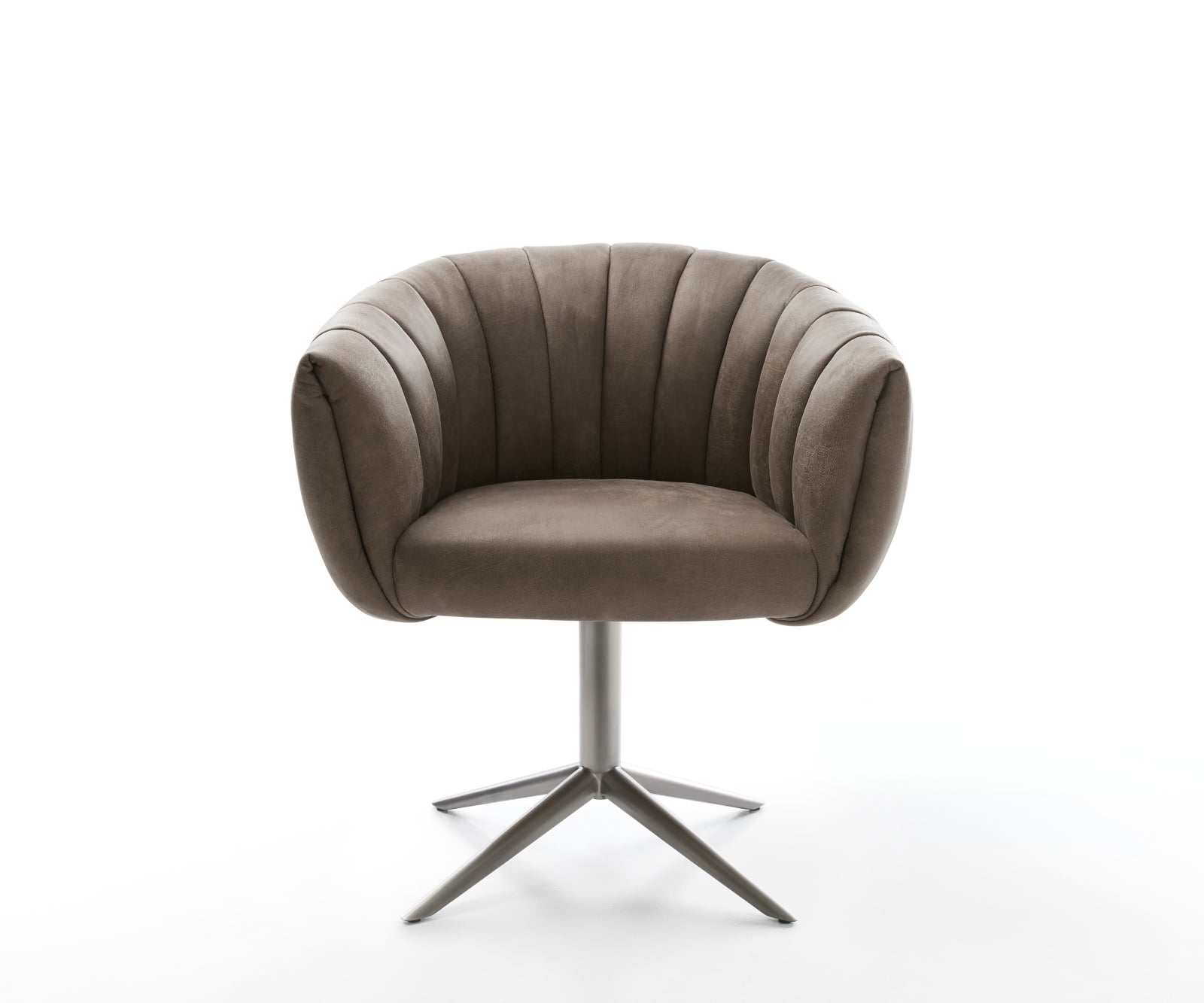 Jedálenská stolička Jada-Flex mikrovlákno taupe vintage krížová podstava grafitová 360° otočná hojdacia funkcia vrecková pružina - Image 2