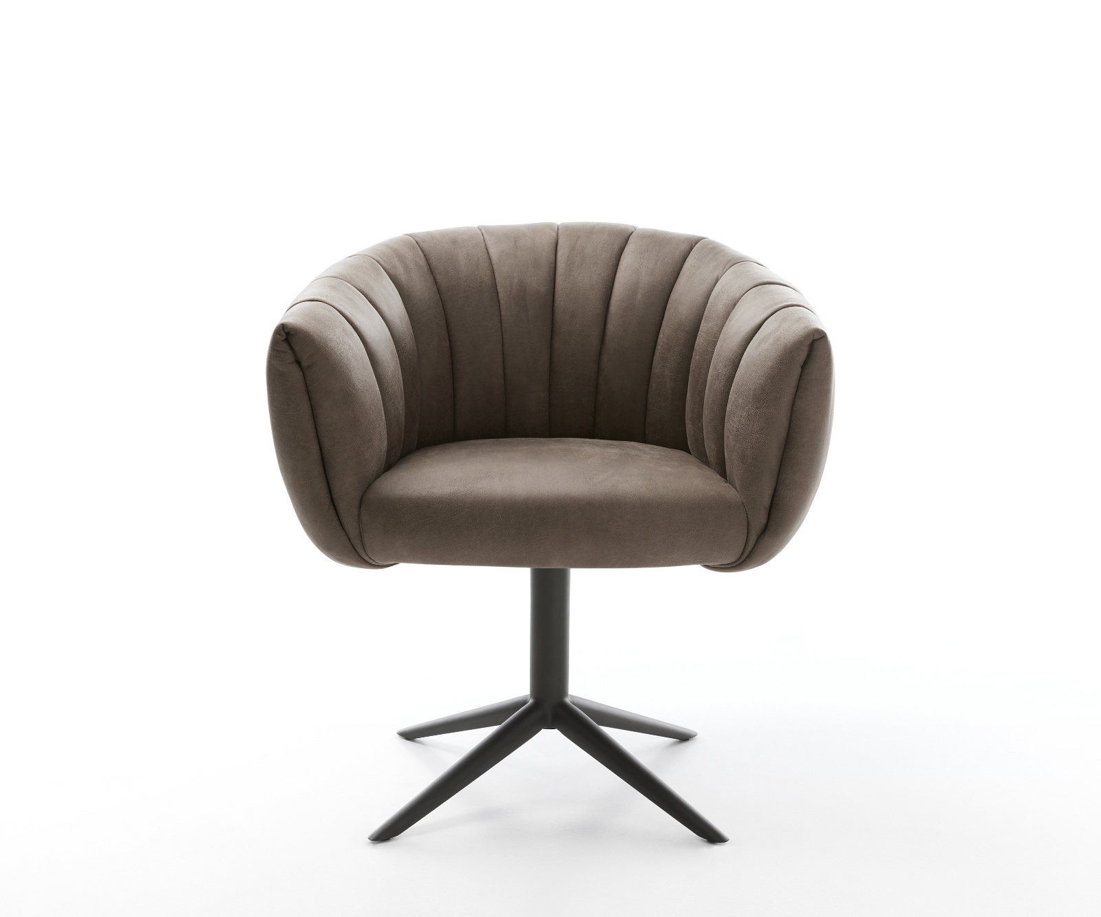 Jedálenská stolička Jada-Flex mikrovlákno taupe vintage krížová podstava čierna 360° otočný hojdacia funkcia vrecková pružina - Image 2