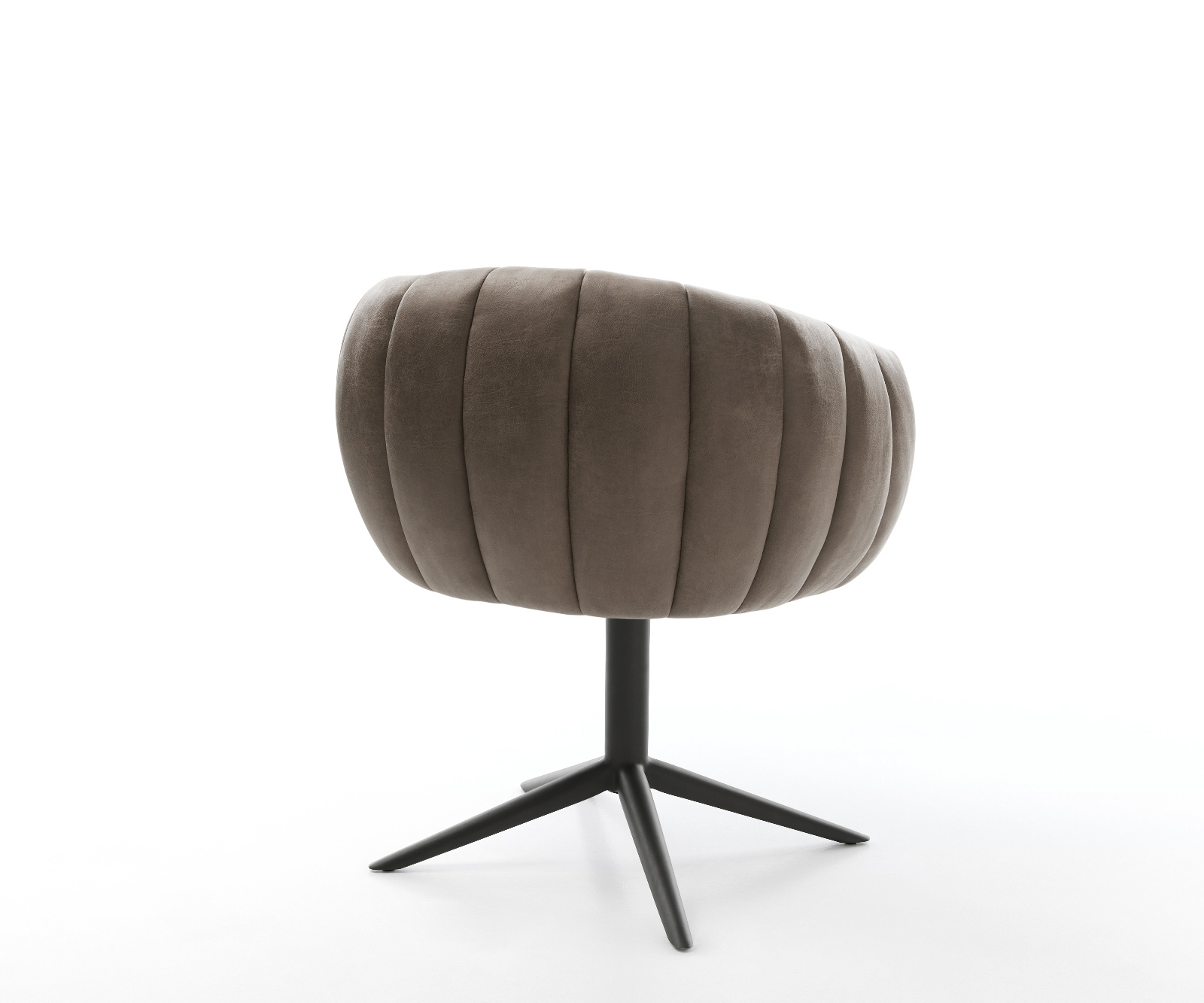 Jedálenská stolička Jada-Flex mikrovlákno taupe vintage krížová podstava čierna 360° otočný hojdacia funkcia vrecková pružina - Image 5