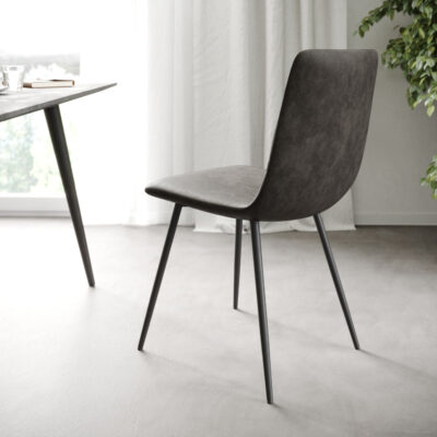 4dílná sada jídelních židlí Trado-Adesso Anthracite Vintage 4-nohá kuželovitého tvaru